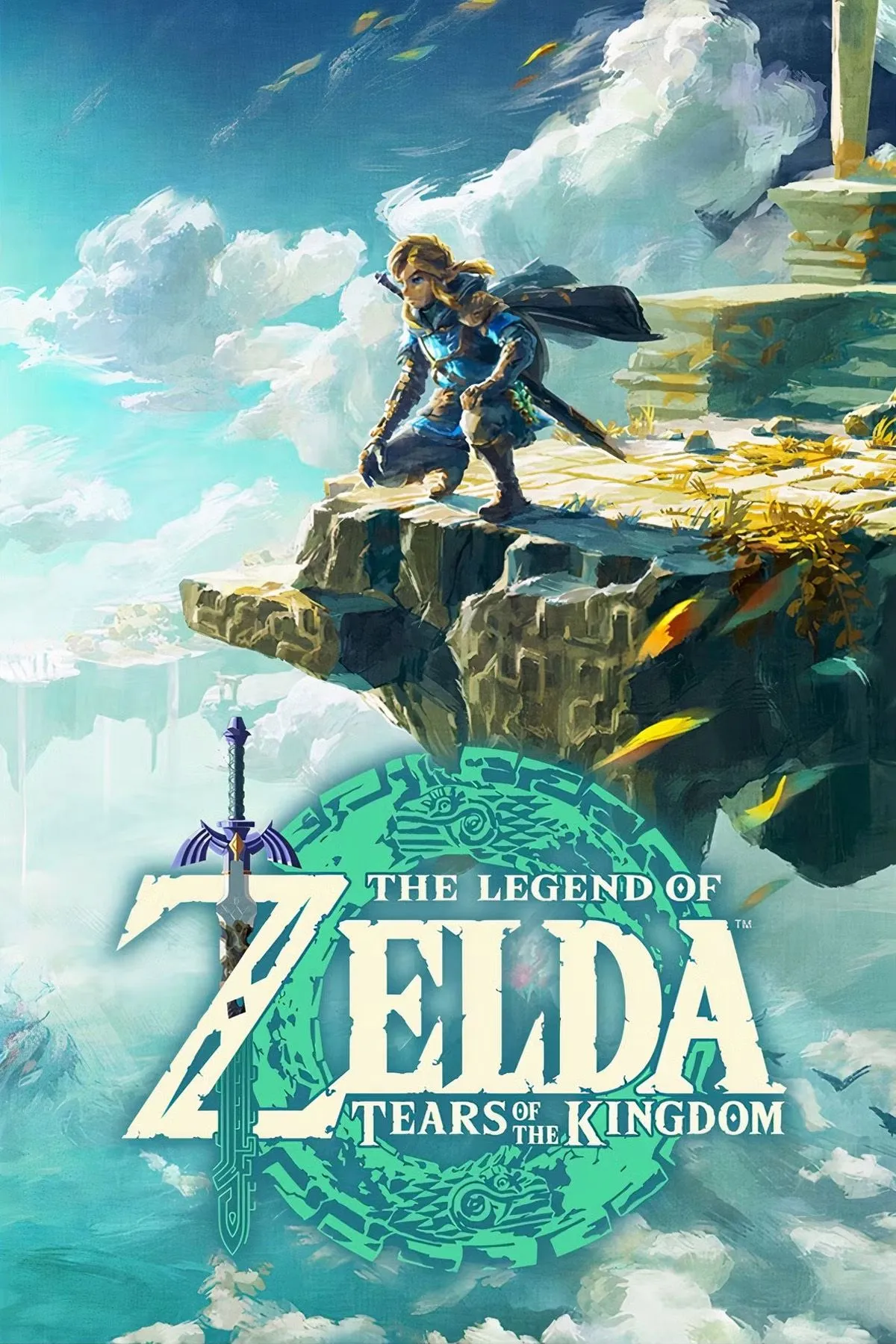Ảnh bìa game The Legend of Zelda Tears of the Kingdom, thể hiện thế giới mở rộng lớn.
