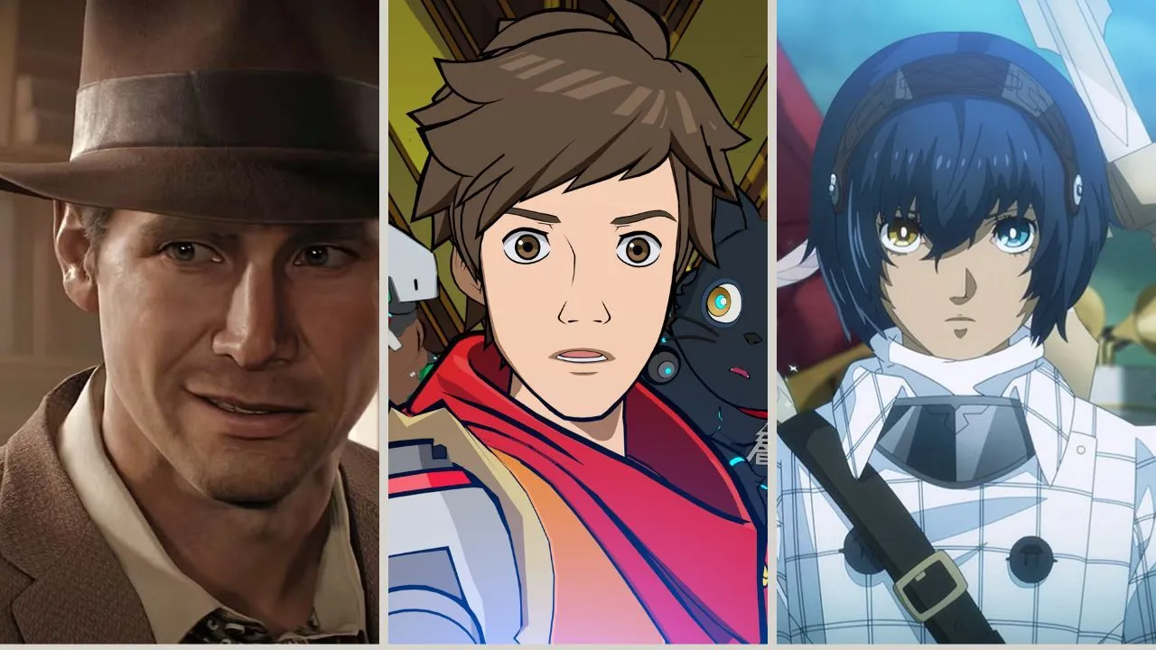 Ảnh ghép minh họa các tựa game Xbox Game Pass dự kiến có thể chơi trên máy chơi game cầm tay Xbox Ally, bao gồm Indiana Jones, Hi-Fi Rush, và Metaphor: ReFantazio.