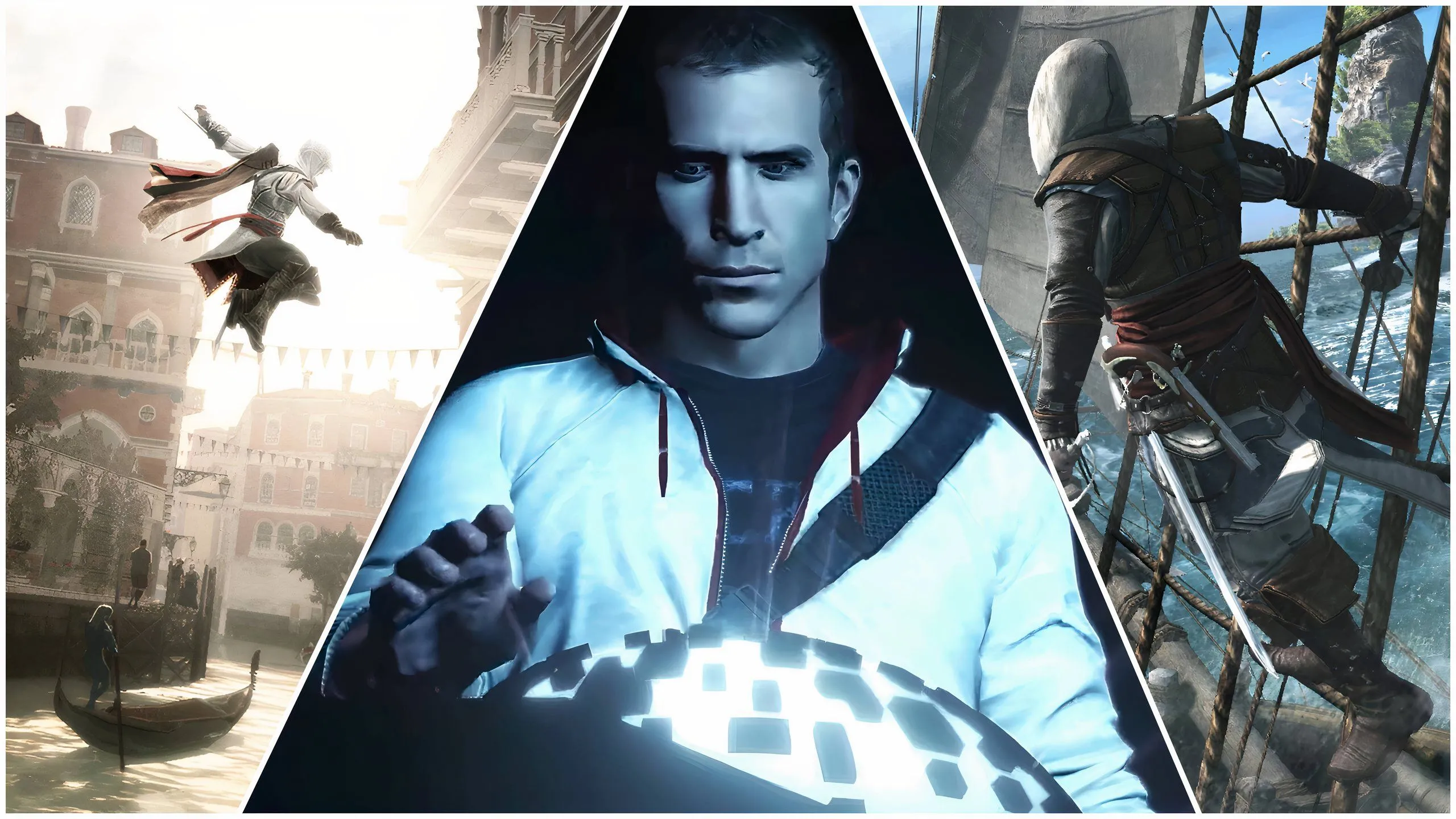 Các nhân vật biểu tượng của series Assassin's Creed: Ezio, Desmond và Edward Kenway