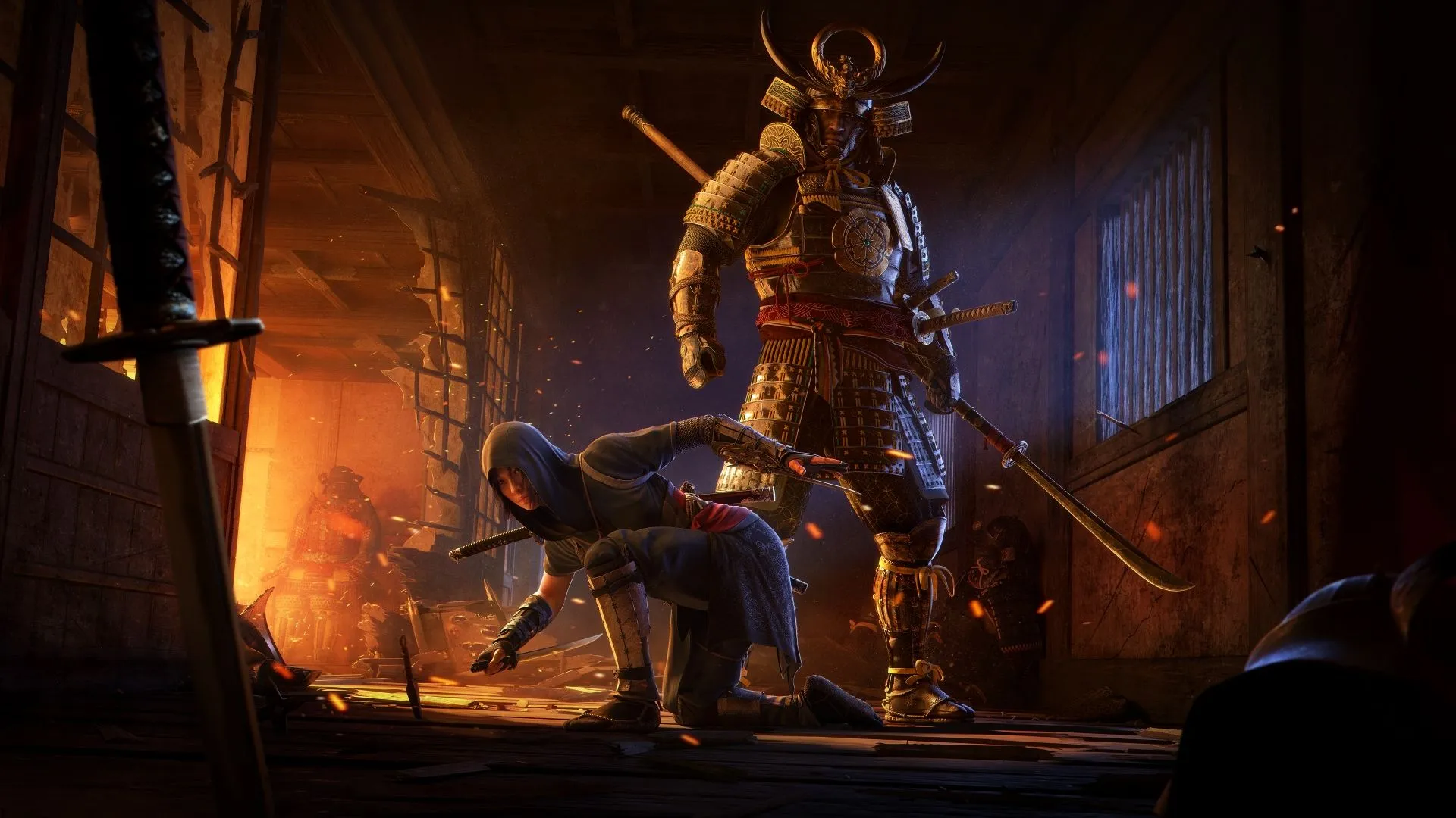 Hai nhân vật chính Naoe và Yasuke trong Assassin's Creed Shadows