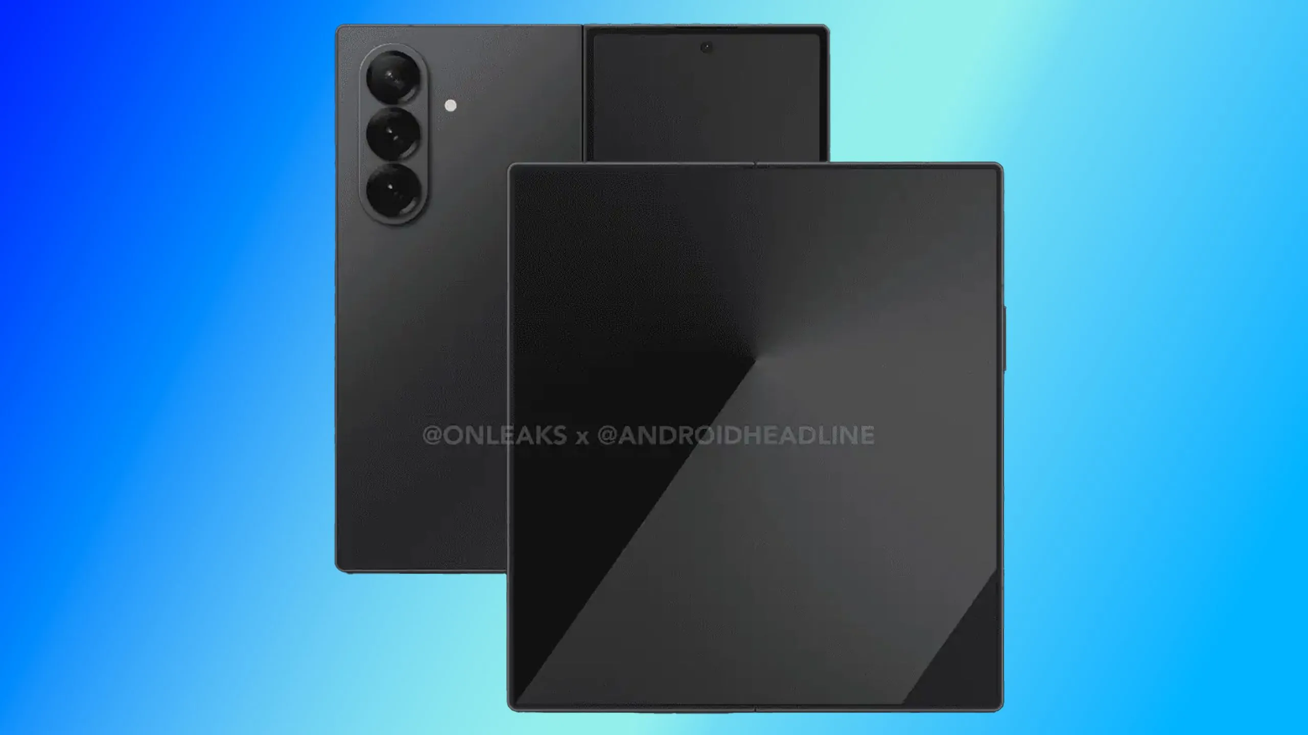 Hình ảnh rò rỉ render của điện thoại gập Samsung Galaxy Z Fold 7 màu xanh dương