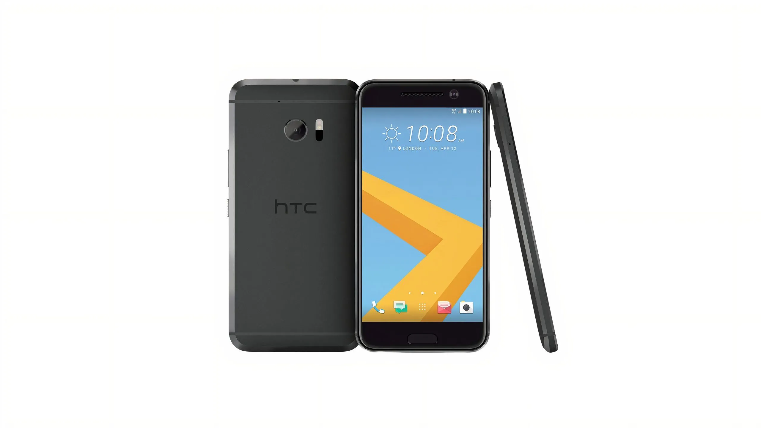 HTC 10 nhìn từ góc cạnh viền vát kim loại đặc trưng