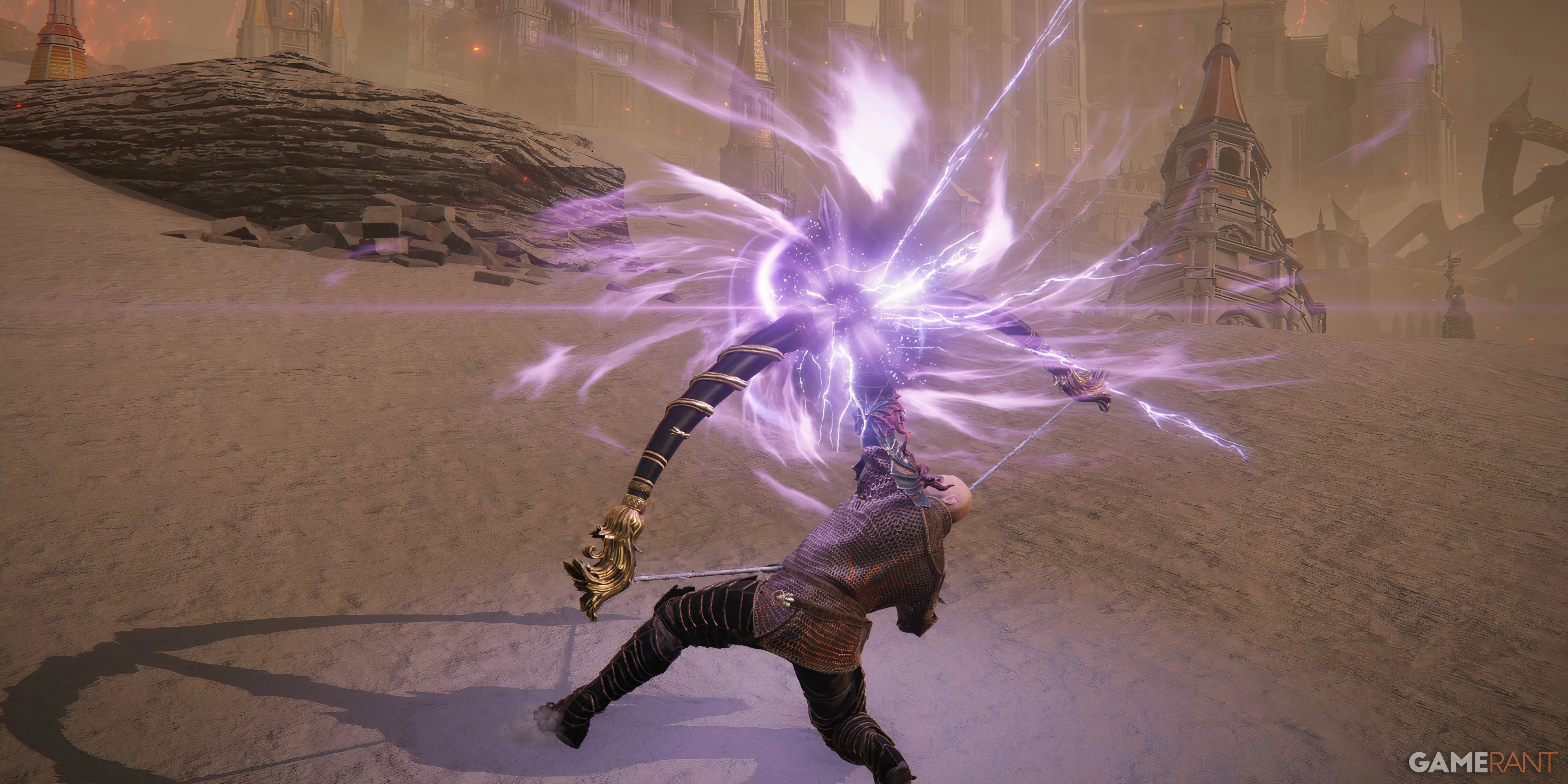 Người chơi đối đầu với boss Starscourge Radahn trong Elden Ring