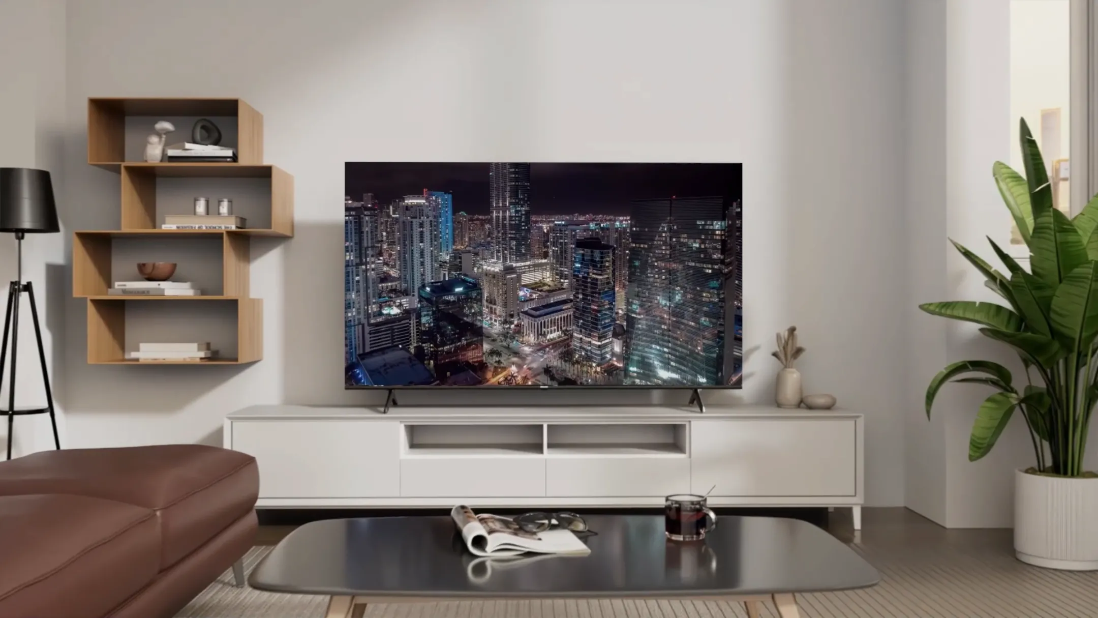 TV thông minh Hisense QD7 trong không gian phòng khách hiện đại
