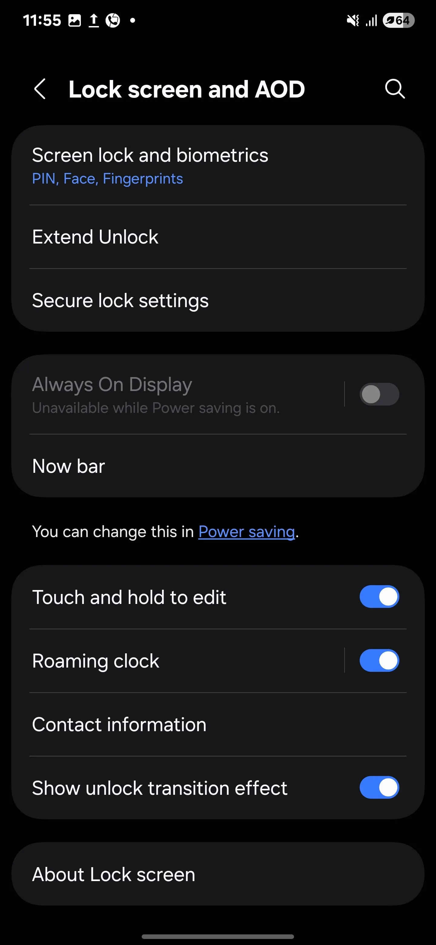 Thiết lập màn hình khóa và thanh Now Bar AOD trên Samsung