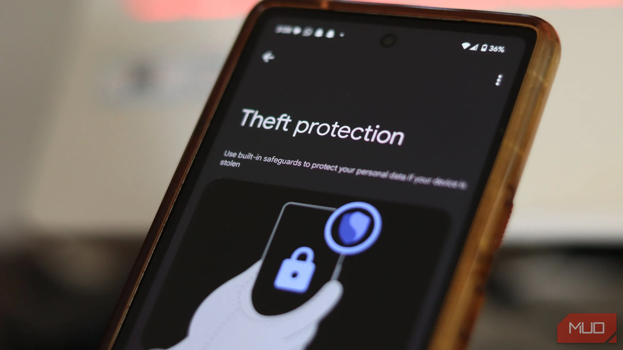 Tính năng bảo vệ chống trộm được kích hoạt trên điện thoại Android.