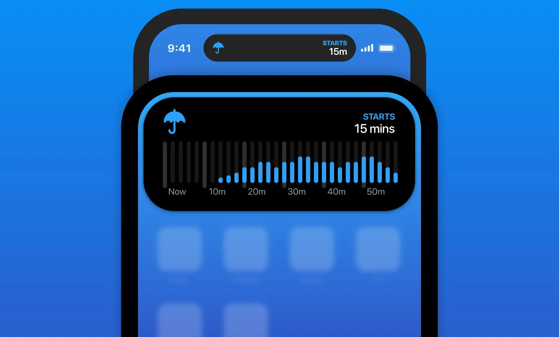 Ứng dụng Carrot Weather hiển thị thông tin thời tiết chi tiết trên Dynamic Island