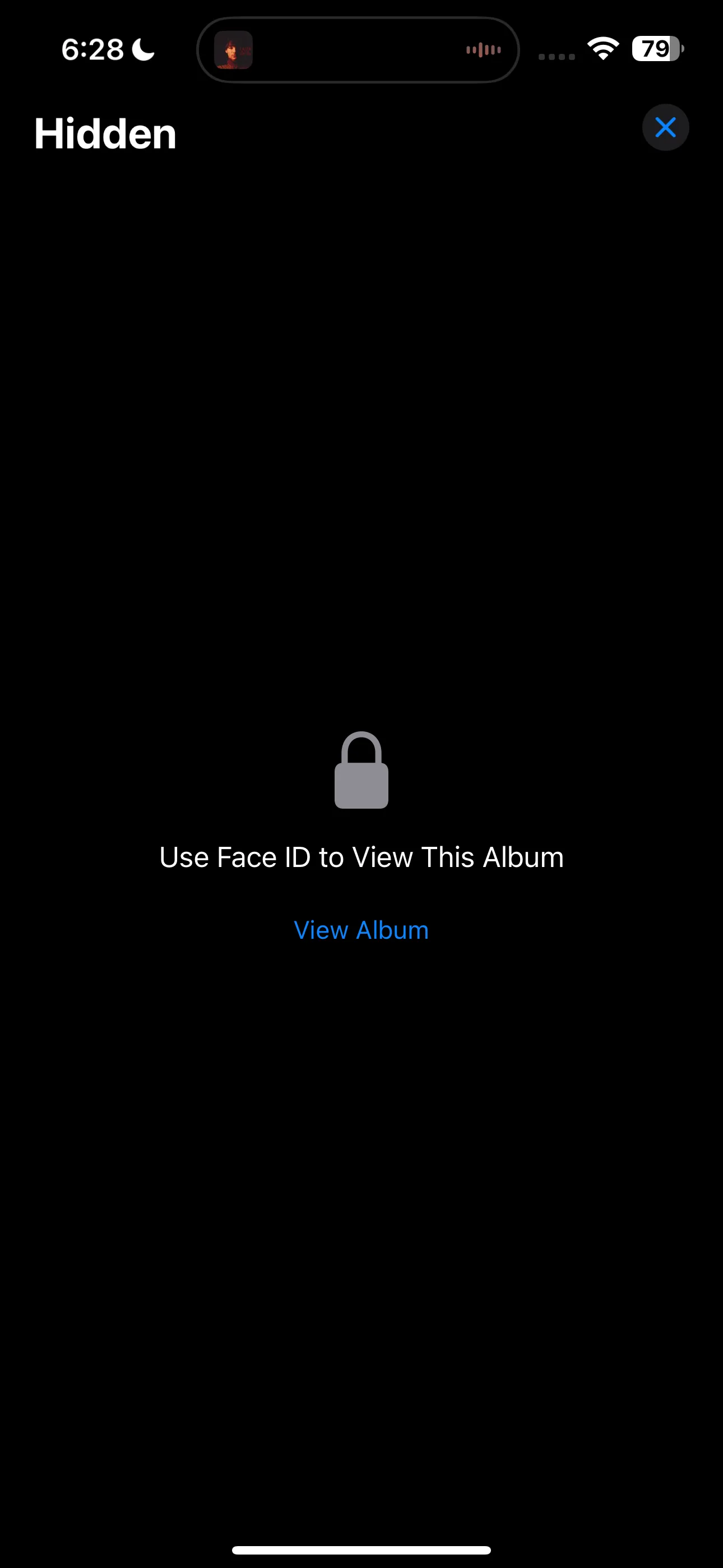 Album Ẩn trên iPhone hiển thị thông báo yêu cầu Face ID