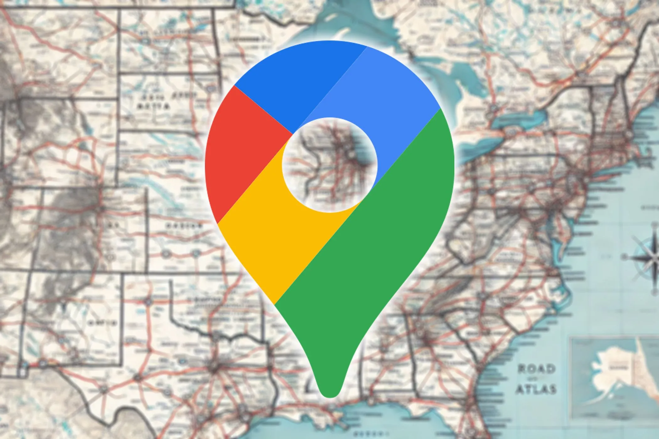 Biểu tượng Google Maps lớn trên bản đồ, đại diện cho lịch sử vị trí