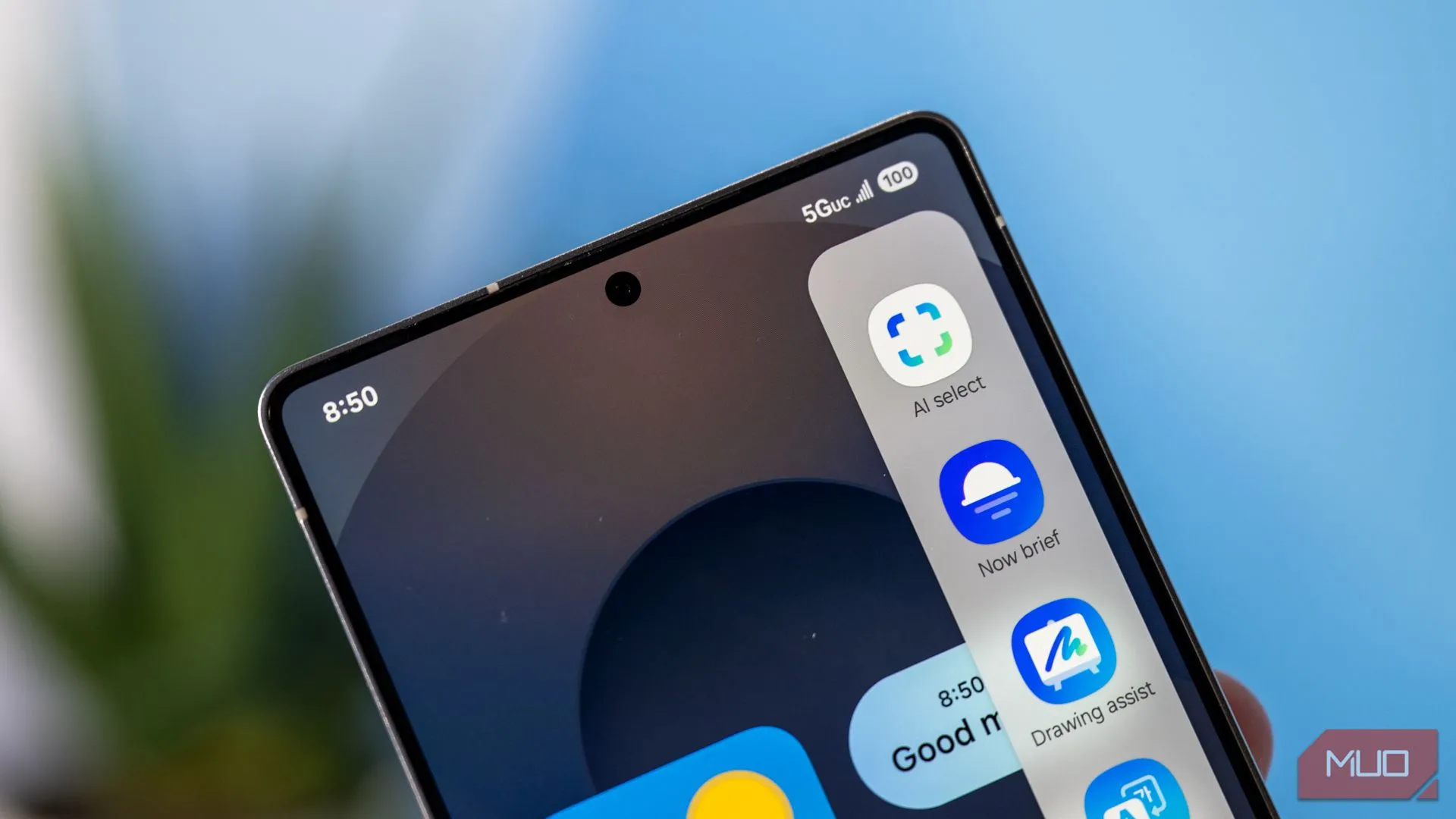 Biểu tượng ứng dụng AI Select trong Edge Panel trên màn hình điện thoại Samsung Galaxy S25 Ultra, minh họa tính năng AI