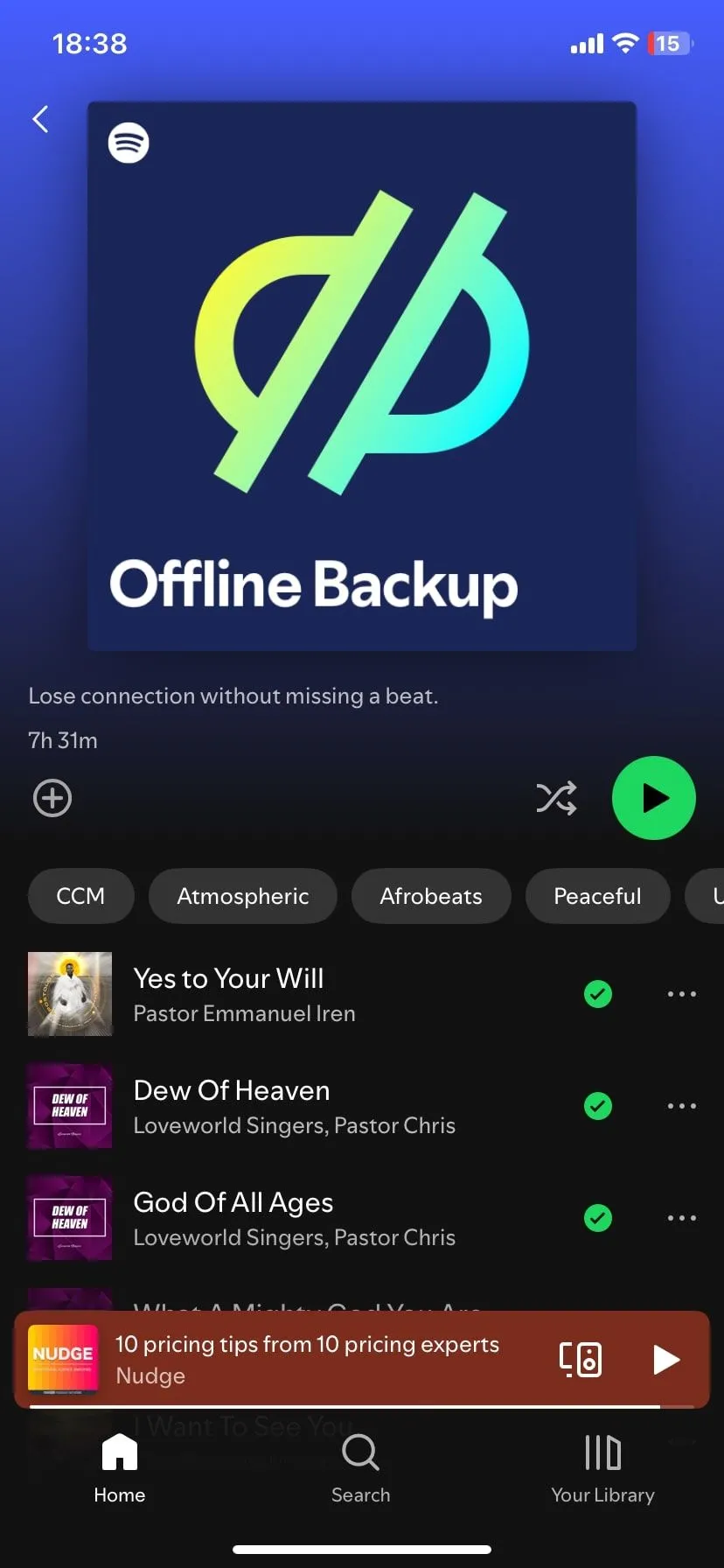 Các bài hát được tải xuống để nghe ngoại tuyến trên Spotify, lý tưởng cho những chuyến đi dài hoặc khi không có internet