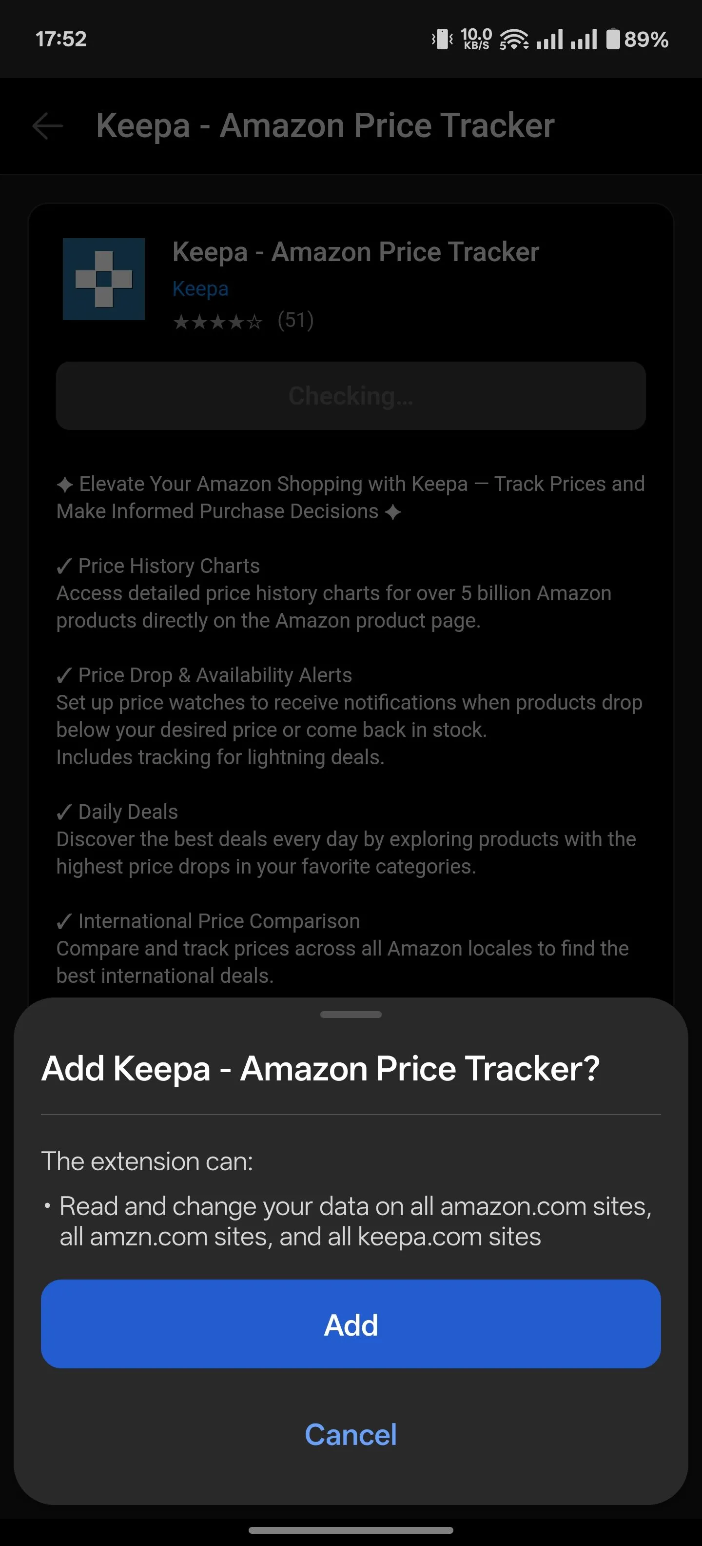 Các bước cài đặt tiện ích mở rộng như Dark Reader trên trình duyệt Edge cho Android