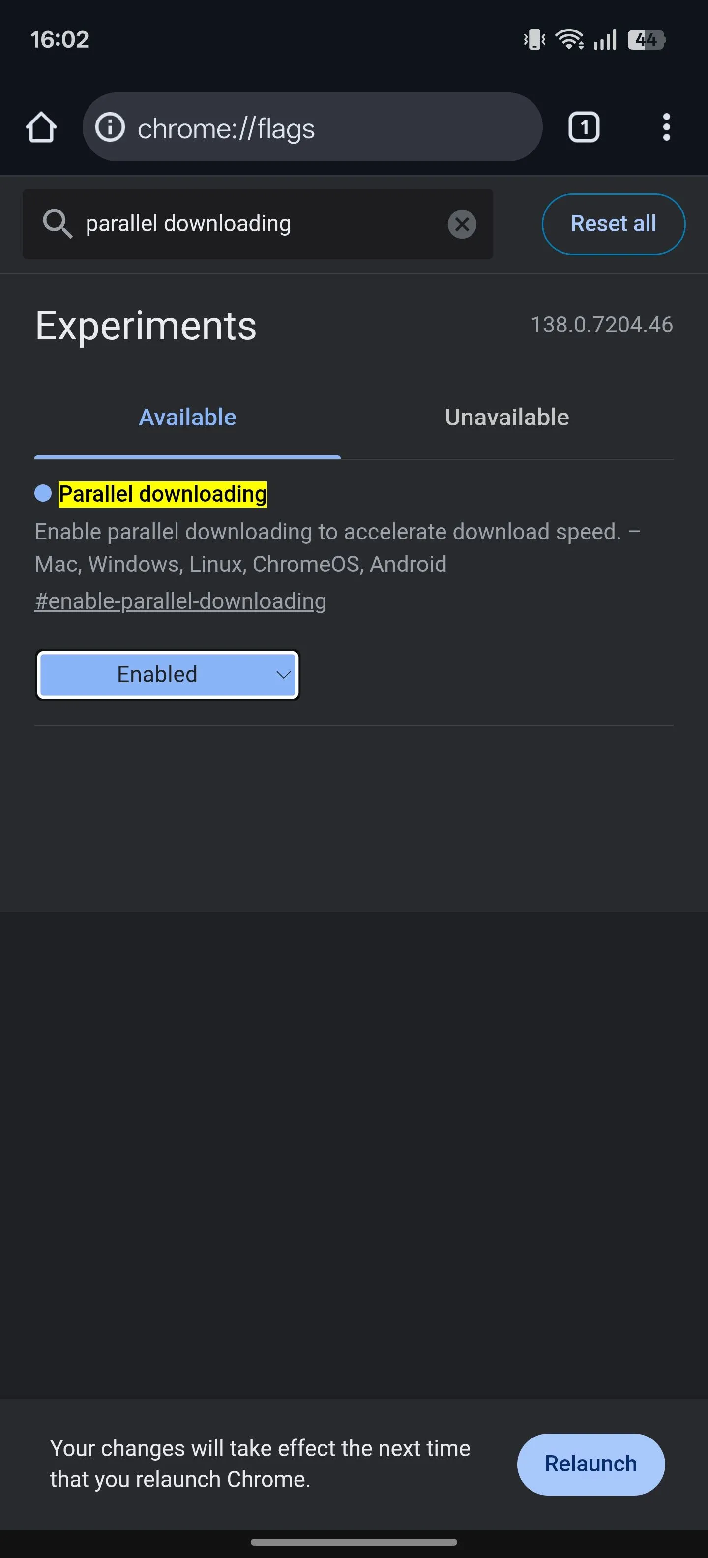 Cách bật một tính năng thử nghiệm (flag) trong Chrome trên điện thoại Android.