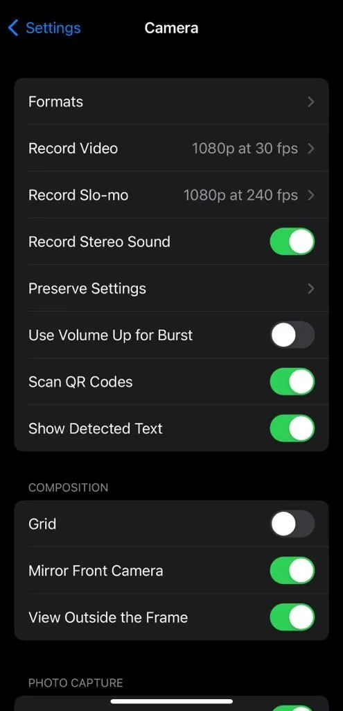 Cài đặt định dạng Apple ProRAW trong iPhone
