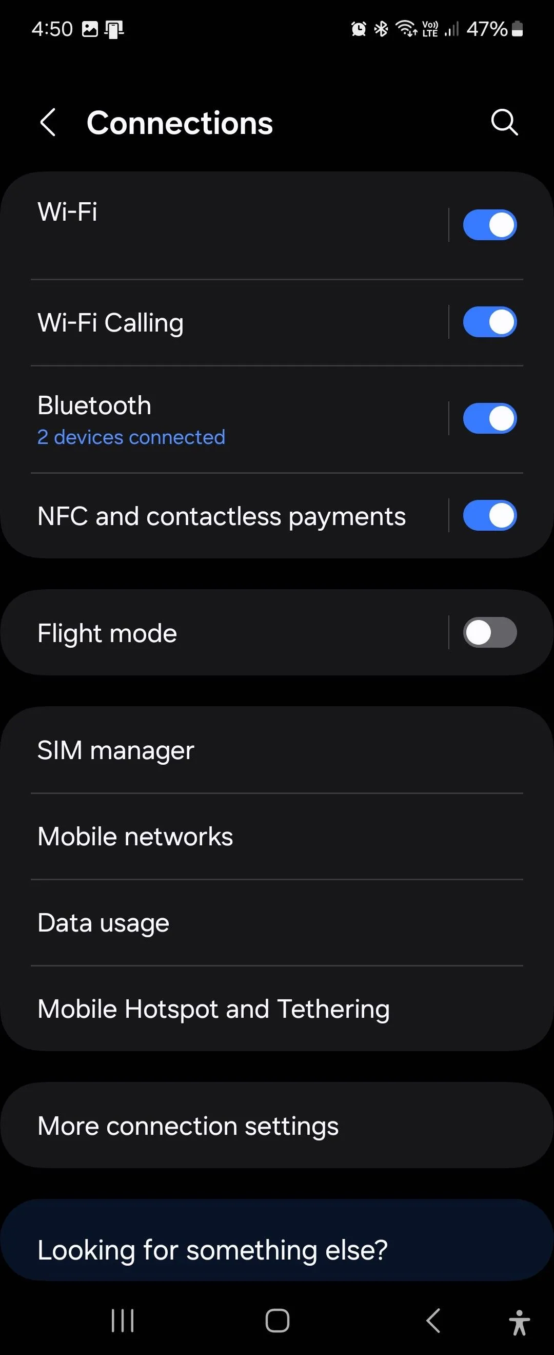 Cài đặt kết nối trên giao diện One UI 6.1 hiển thị tùy chọn Wi-Fi