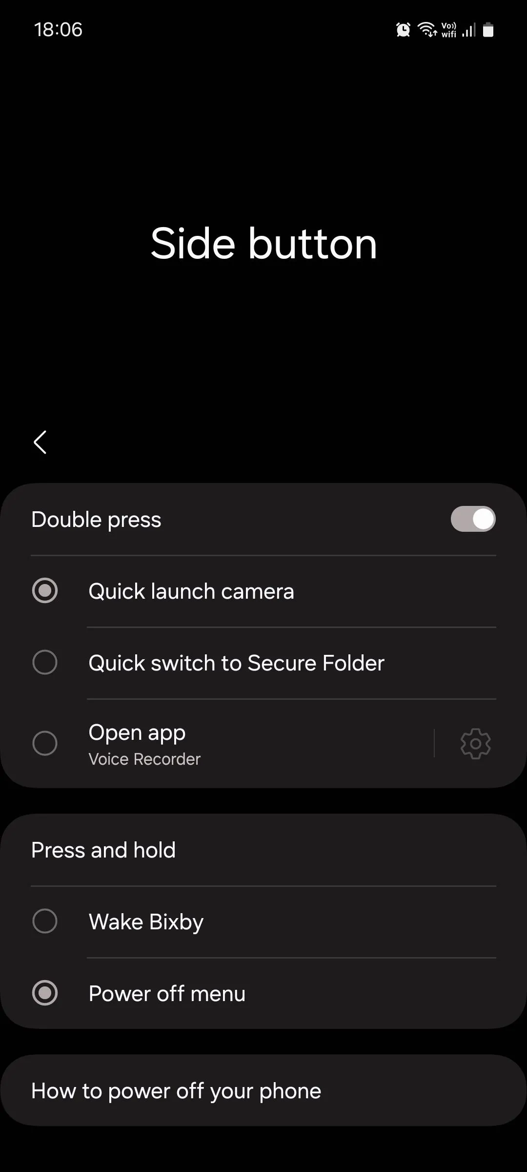 Cài đặt nút nguồn trên Samsung One UI để tùy chỉnh chức năng