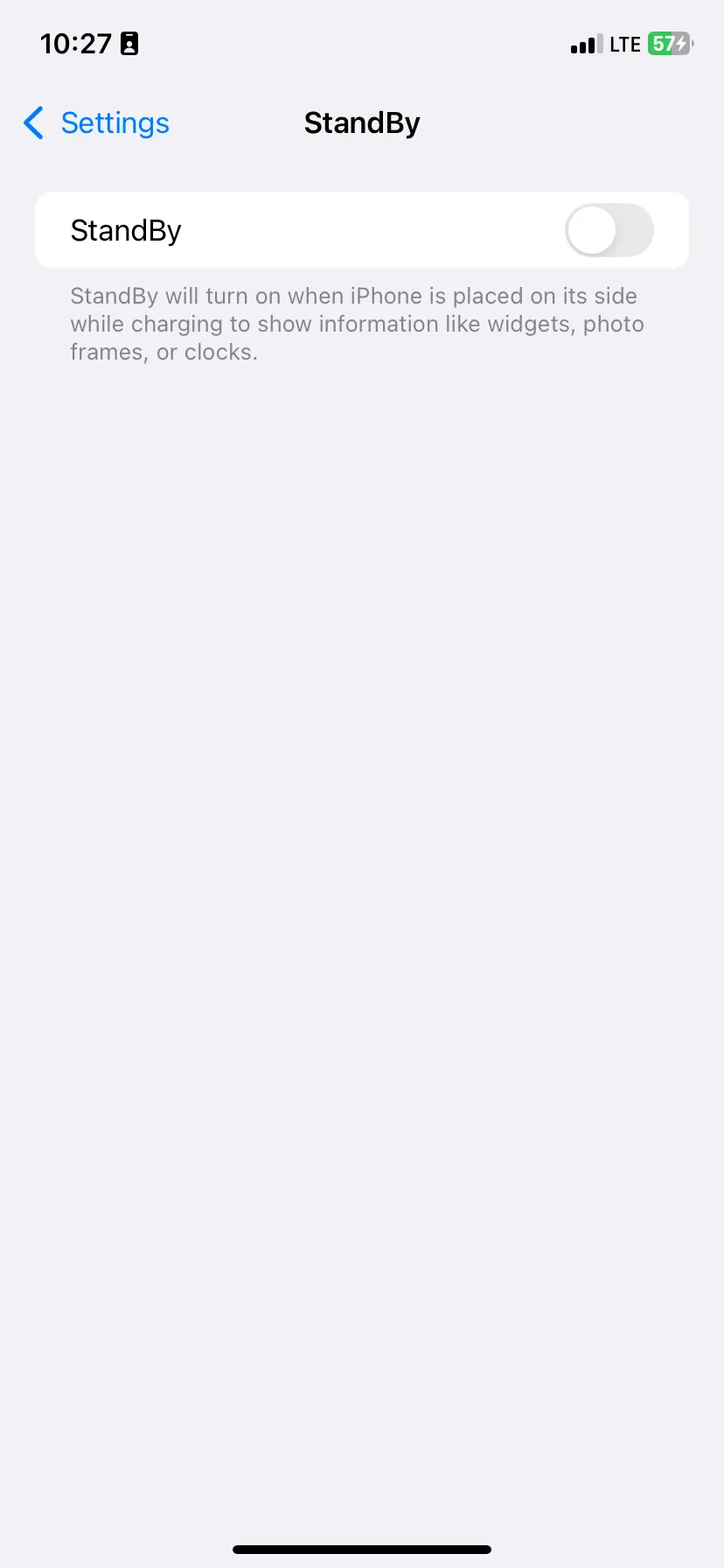 Chế độ StandBy trên iPhone đã tắt