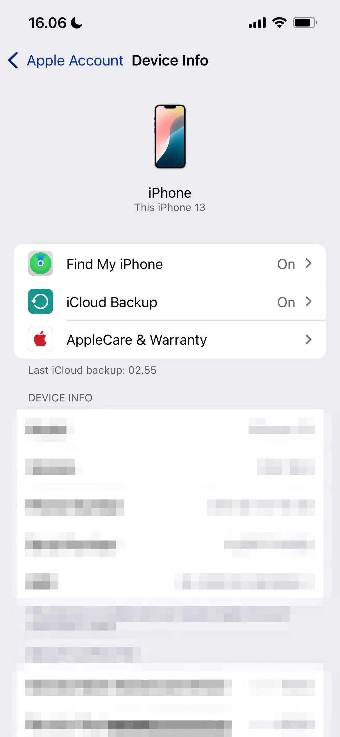 Chọn Cài đặt iPhone trong ID Apple để quản lý sao lưu iCloud