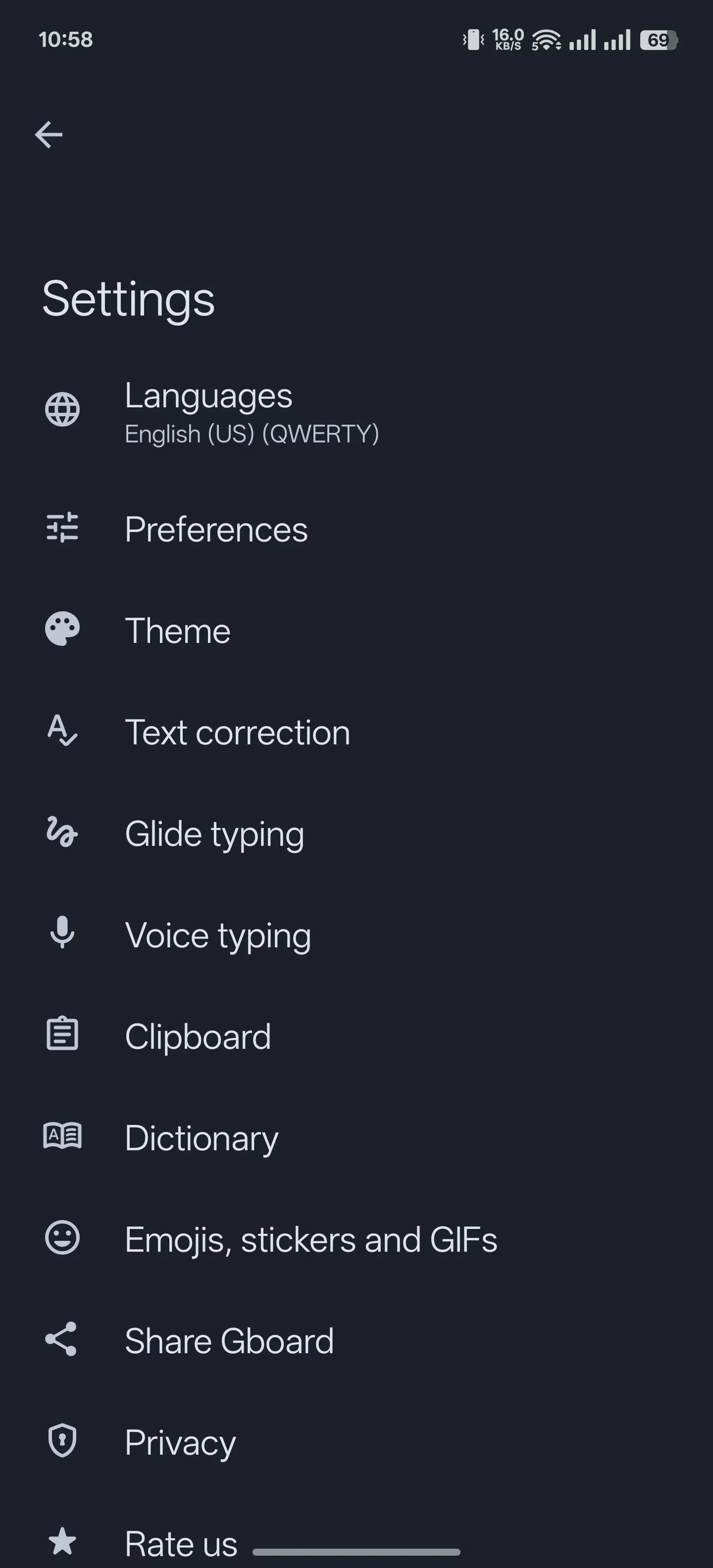 Chọn mục Bảng tạm trong cài đặt Gboard để lưu ảnh chụp màn hình gần đây.