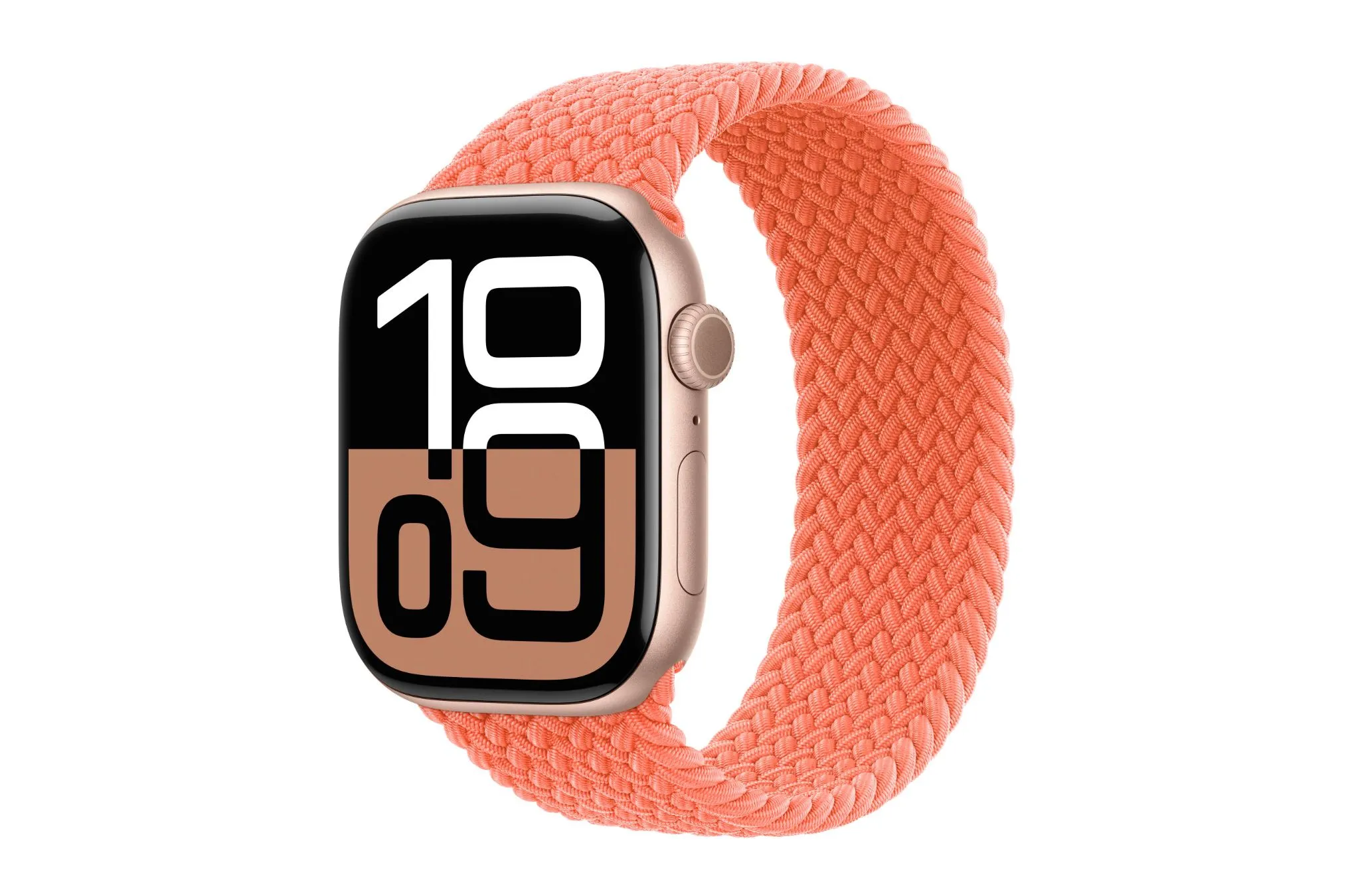 Dây đeo Apple Watch Braided Solo Loop màu Tangerine (cam quýt) với thiết kế bện độc đáo