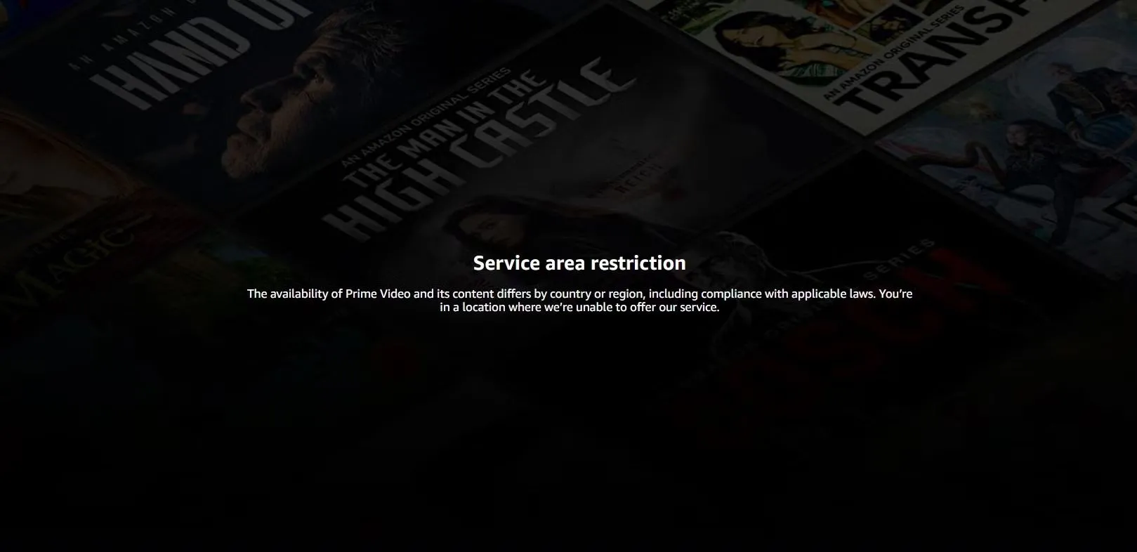 Dịch vụ Amazon Prime bị hạn chế