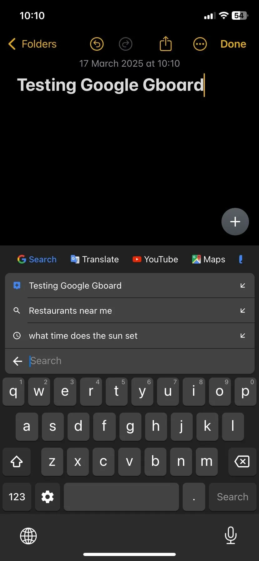 Gboard hiển thị gợi ý tìm kiếm của Google trực tiếp trên bàn phím