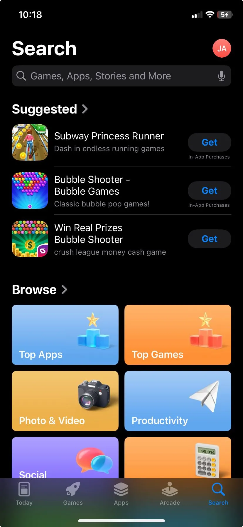 Giao diện App Store của Apple với các đề xuất ứng dụng và tùy chọn duyệt, minh họa kho ứng dụng phong phú trên iOS