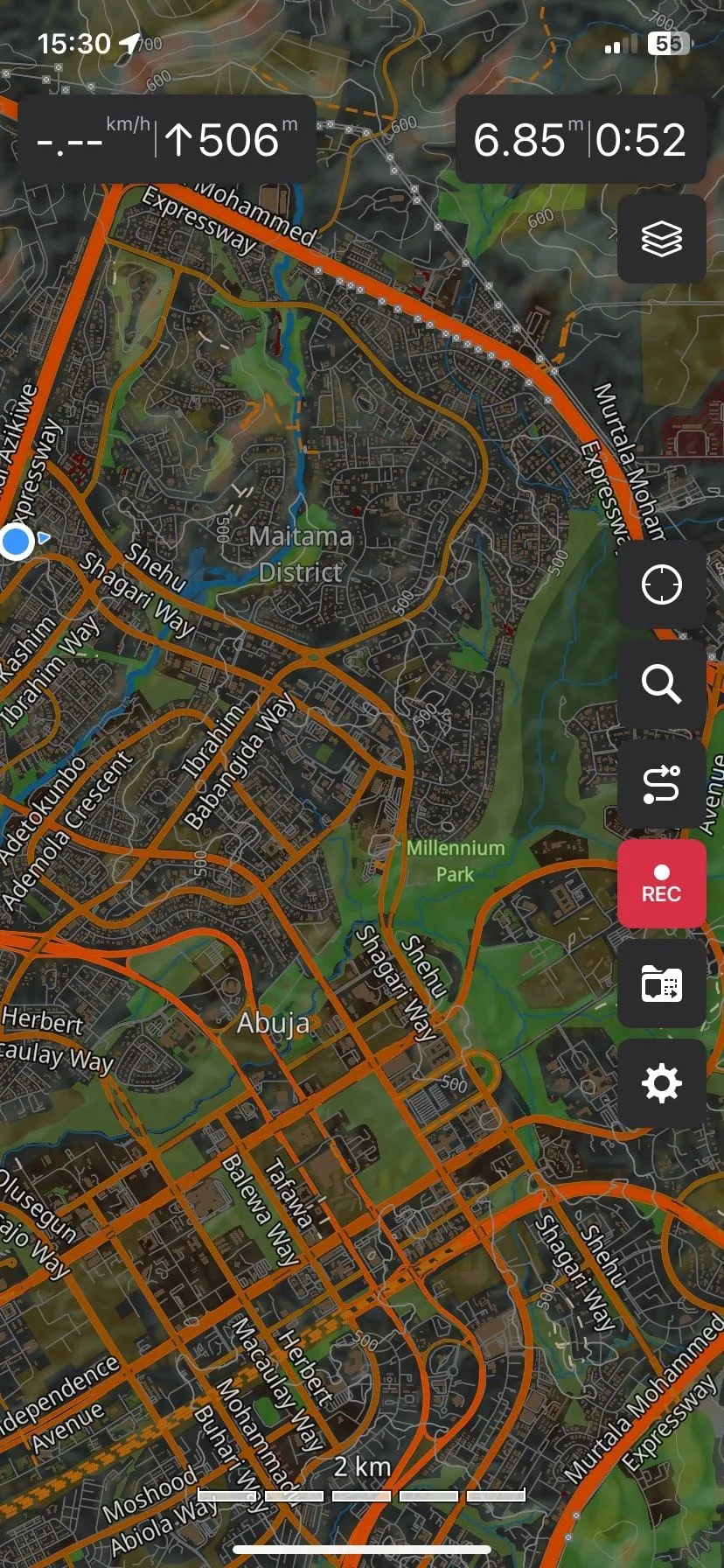 Giao diện chính của Guru Maps trên iPhone