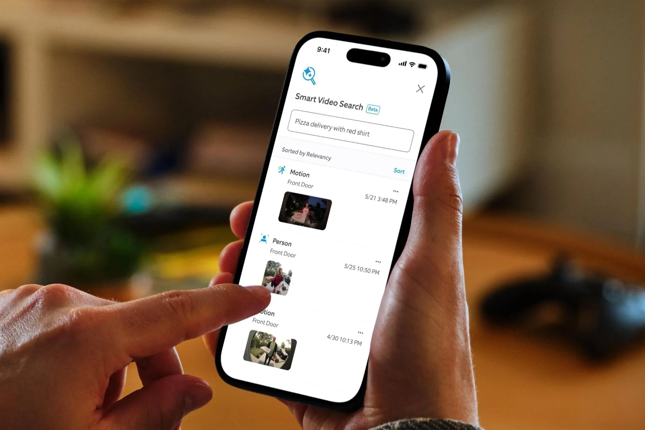 Giao diện tìm kiếm video thông minh của chuông cửa Ring