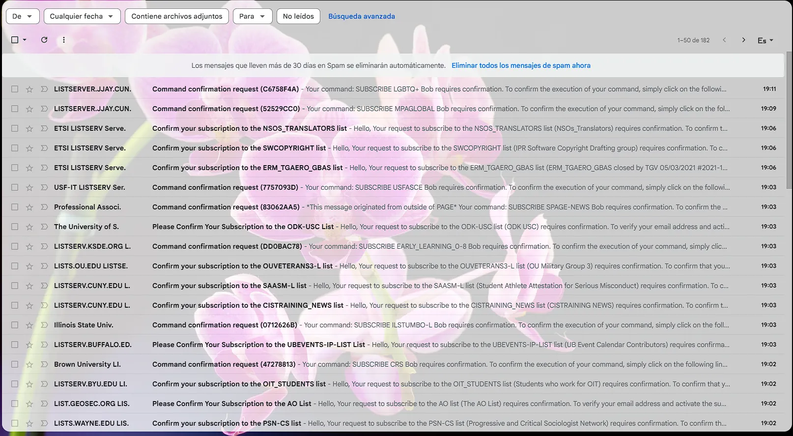Hộp thư email bị ngập tràn tin nhắn rác từ kẻ tấn công