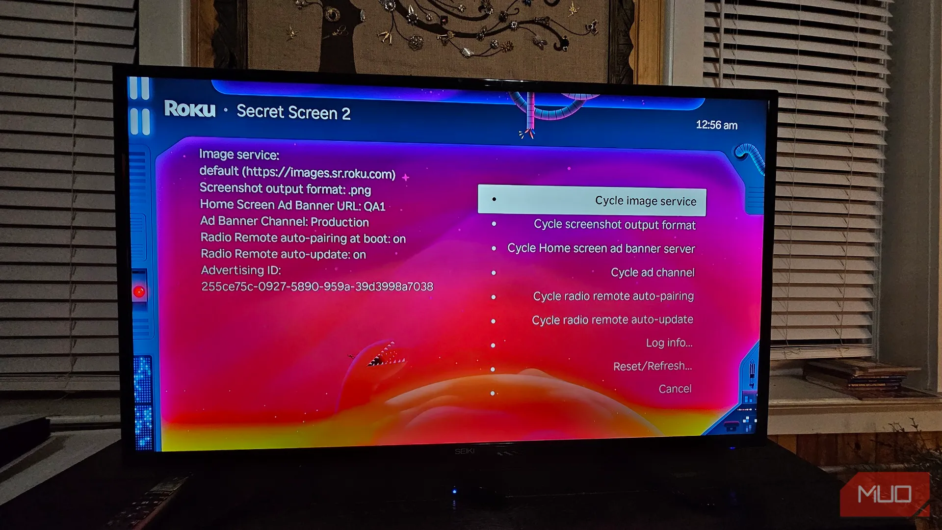 Màn hình Bí mật 2 của Roku làm nổi bật tùy chọn &quot;Cycle image service&quot;