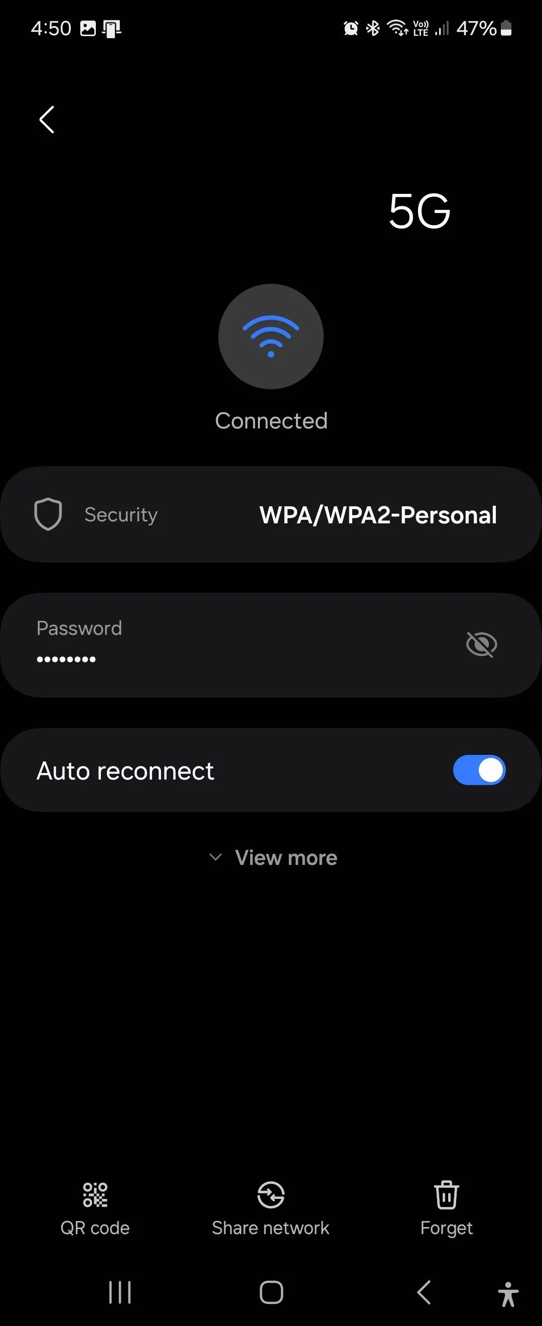 Màn hình cài đặt mạng Wi-Fi trên One UI 6.1 với tùy chọn mã QR