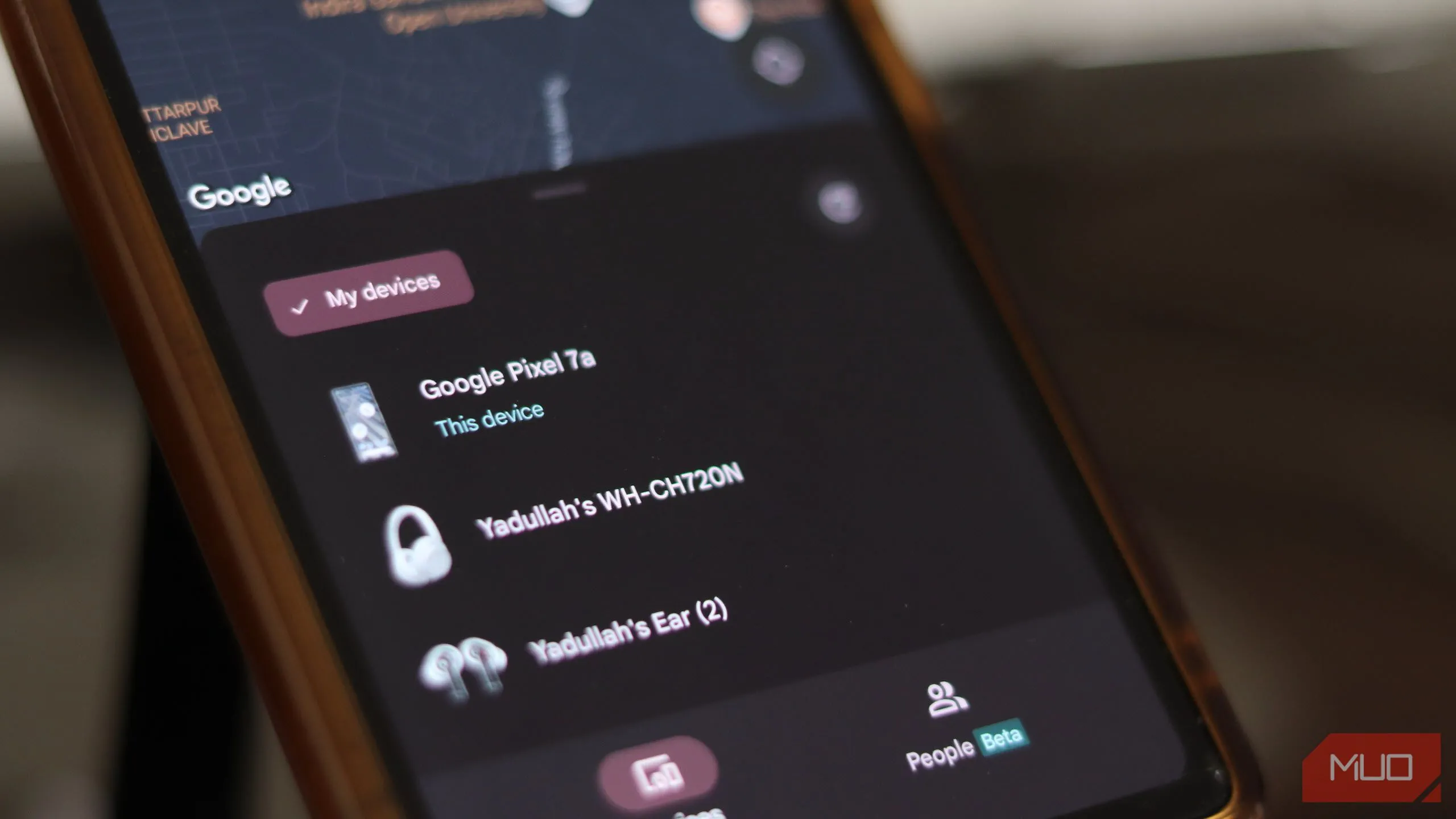 Màn hình ứng dụng Find My Device đang mở trên thiết bị Android