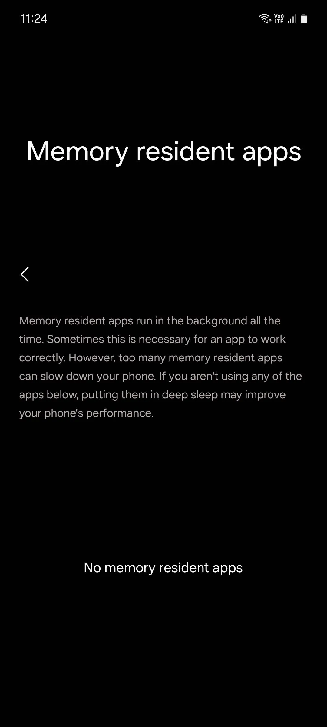 Màn hình Ứng dụng thường trú trong bộ nhớ Samsung