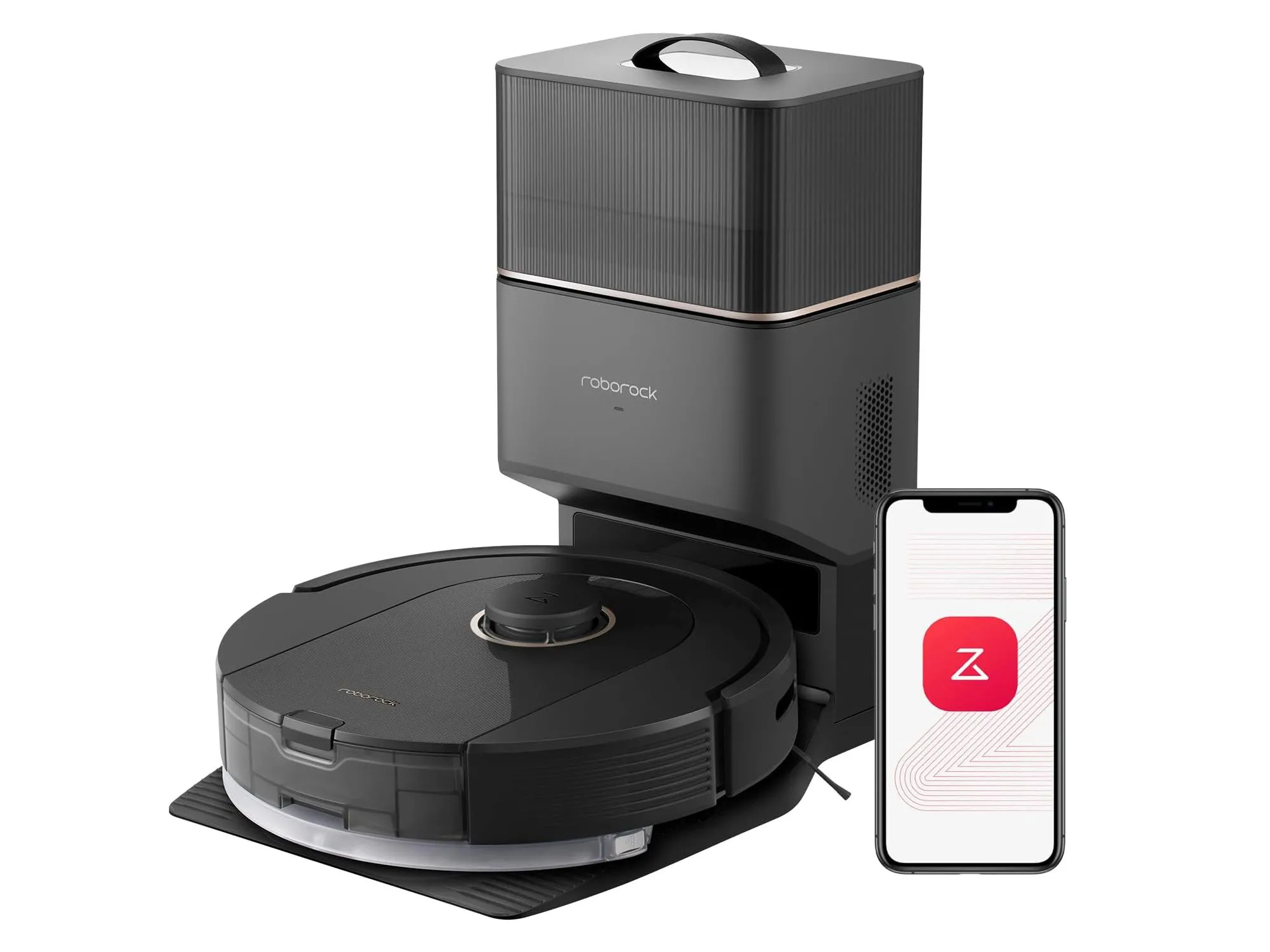 Robot hút bụi lau nhà Roborock Q5 Pro+ màu trắng, sẵn sàng làm sạch sàn nhà