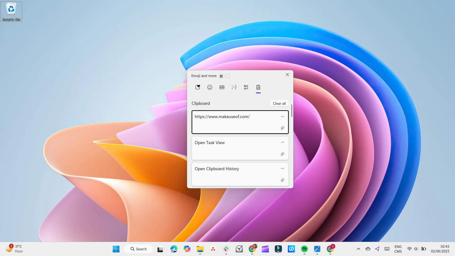 Sử dụng công cụ Lịch sử Clipboard trên máy tính Windows