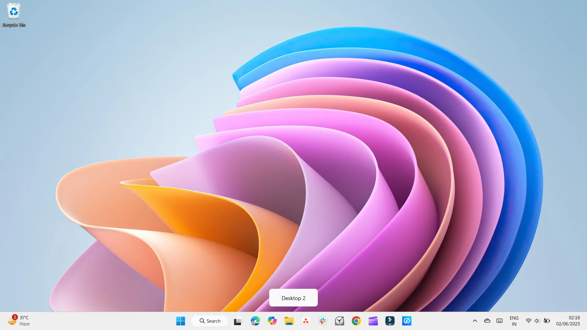 Tạo một màn hình ảo mới với tên gọi Desktop 2