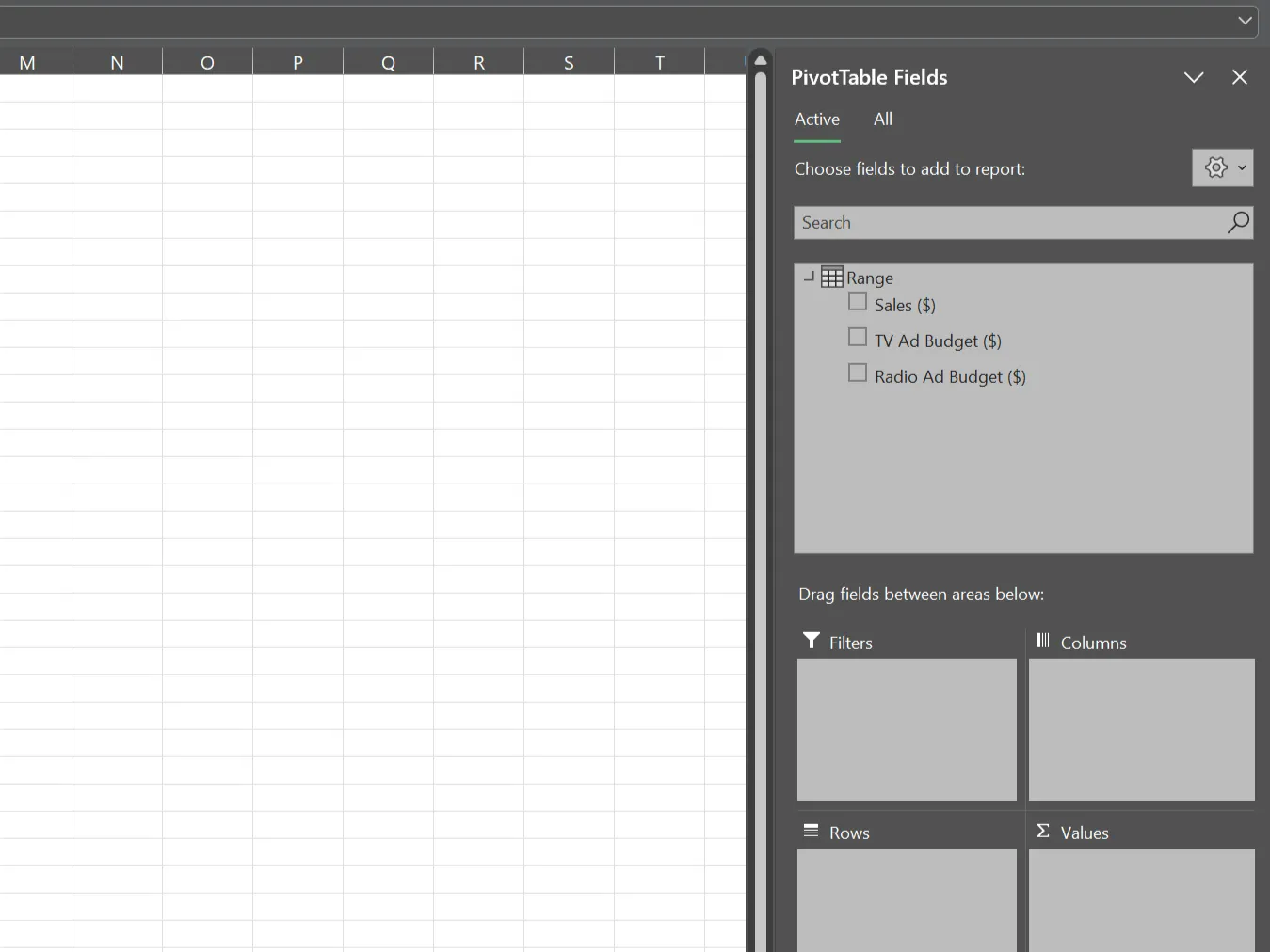 Thanh công cụ bên lề của PivotTable trong Excel để tóm tắt và phân tích dữ liệu