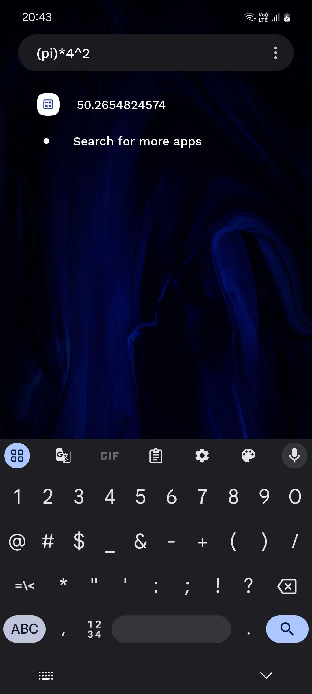 Thanh tìm kiếm của Niagara Launcher tích hợp máy tính tiện lợi