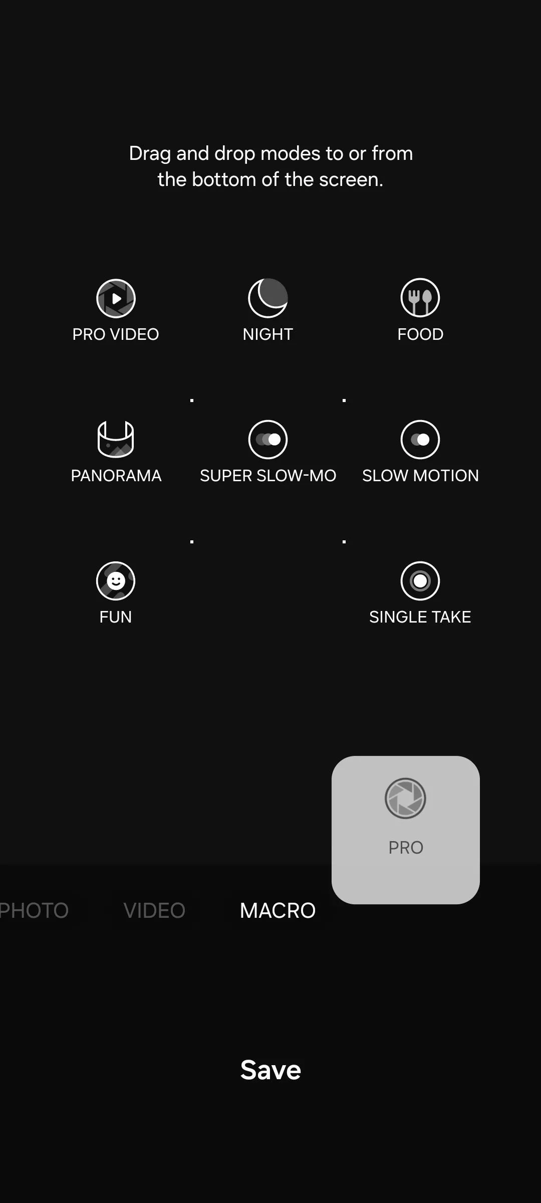 Thêm chế độ Pro vào thanh chế độ camera trên điện thoại Samsung