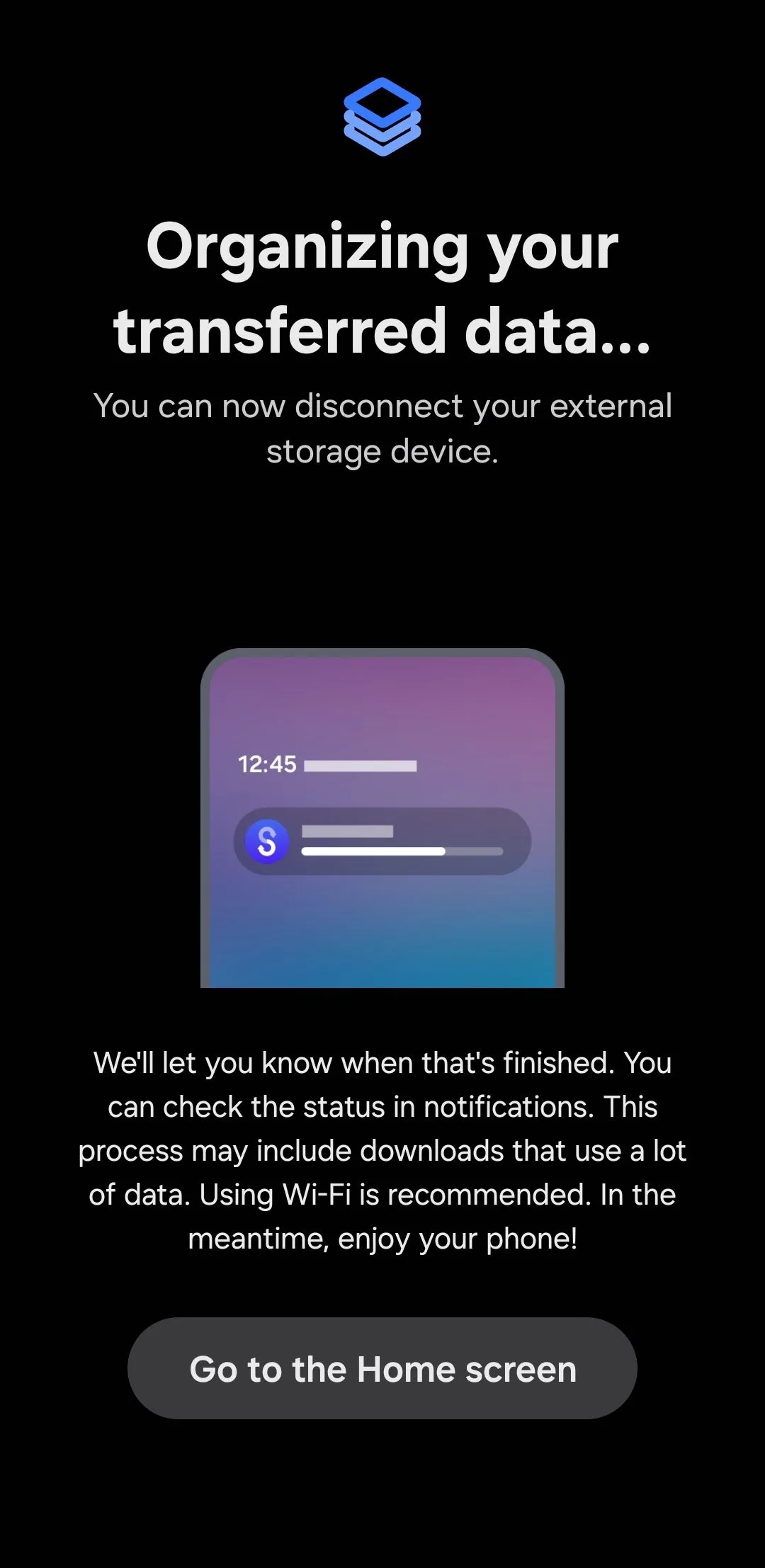 Thông báo tổ chức dữ liệu sau khi khôi phục Thư mục Bảo mật trên điện thoại Samsung