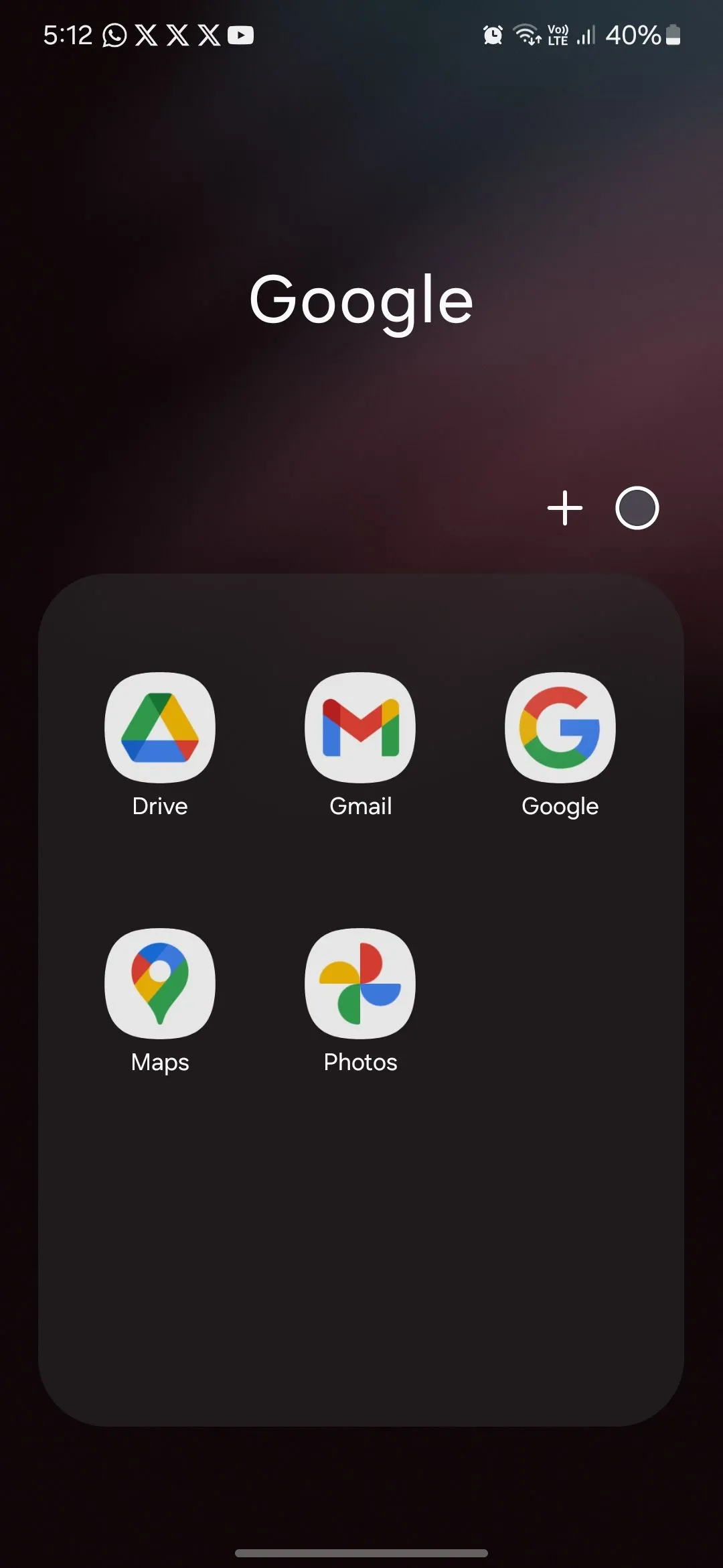 Thư mục ứng dụng có tên Google trên điện thoại Samsung