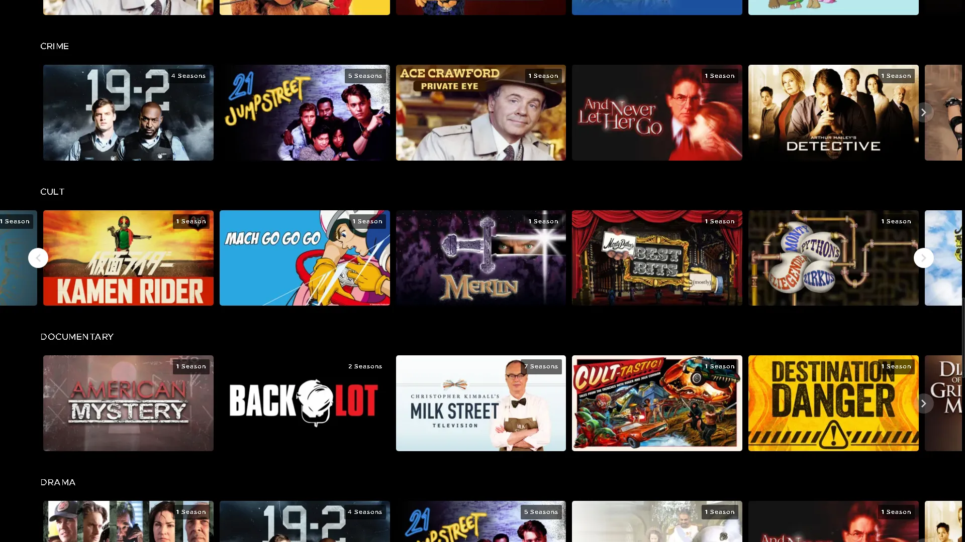 Thư viện chương trình truyền hình và phim cổ điển trên Shout Factory TV