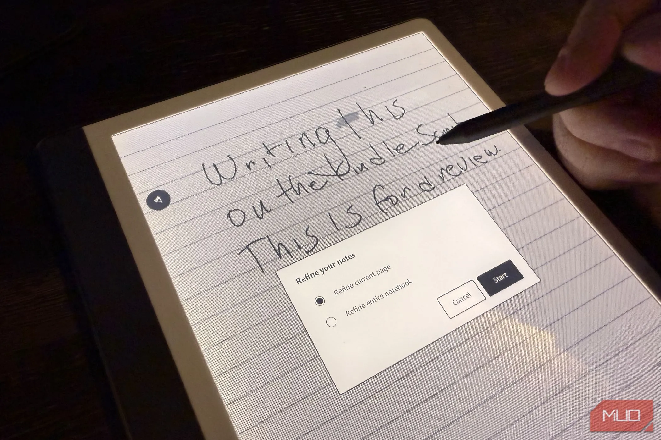 Tính năng AI tinh chỉnh chữ viết tay trên giao diện Kindle Scribe