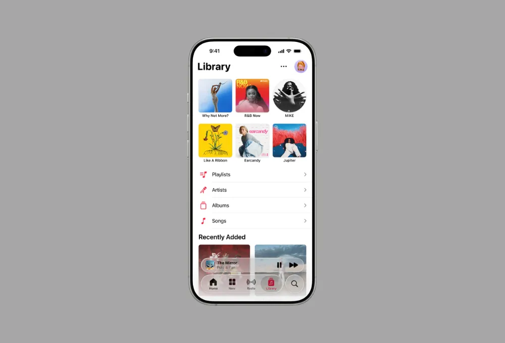 Tính năng ghim các album, danh sách phát hoặc nghệ sĩ yêu thích trong thư viện Apple Music