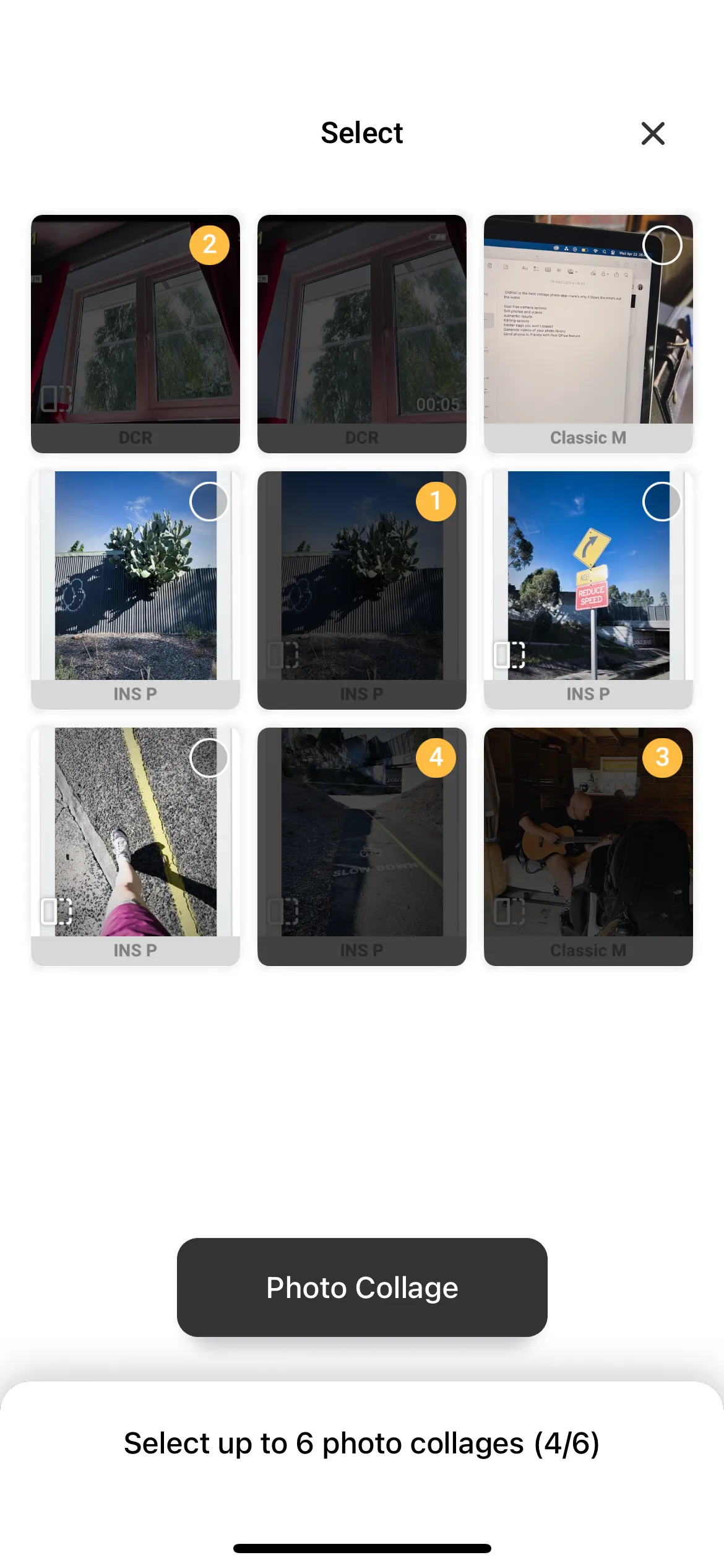Tính năng tạo ảnh ghép collage từ nhiều ảnh trong OldRoll