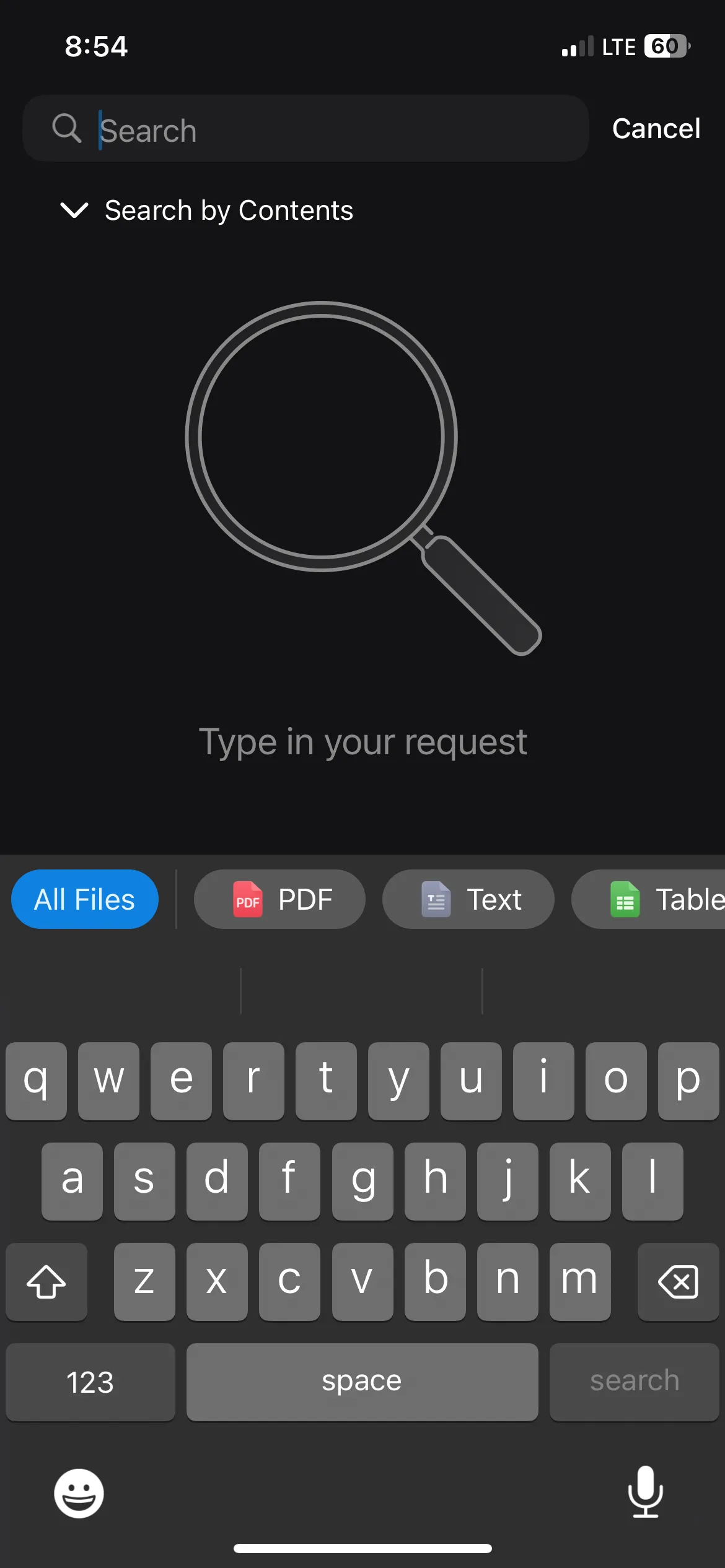 Tính năng tìm kiếm theo nội dung trong tài liệu trên ứng dụng Documents by Readdle cho iPhone