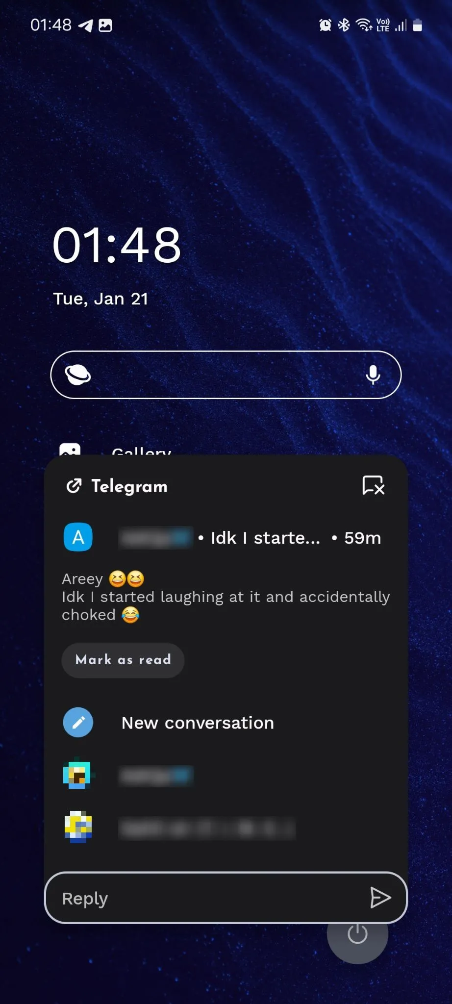 Tính năng trả lời tin nhắn nhanh từ màn hình chính của Niagara Launcher