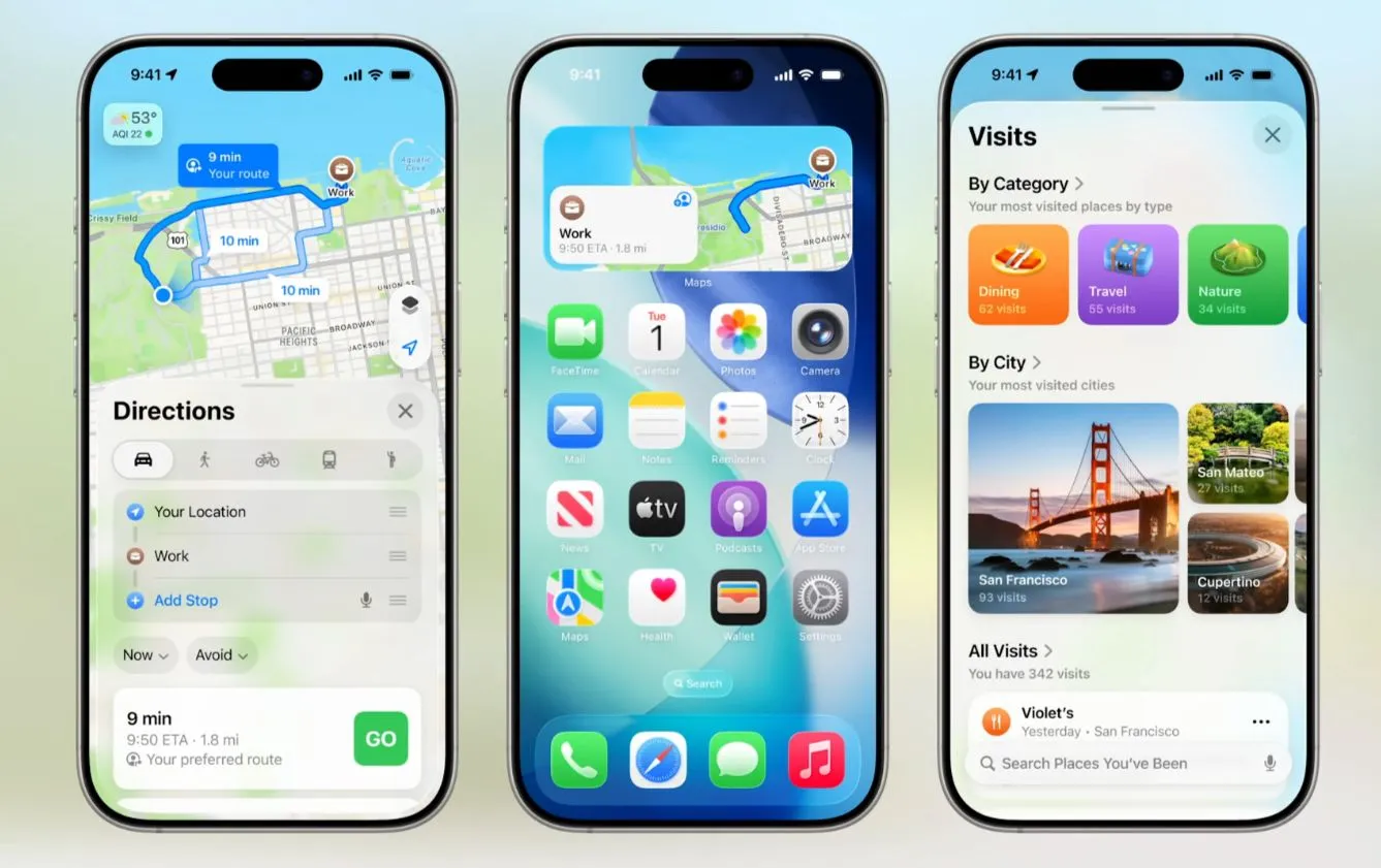 Tính năng Visited Places và Routes mới trên Apple Maps iOS 26