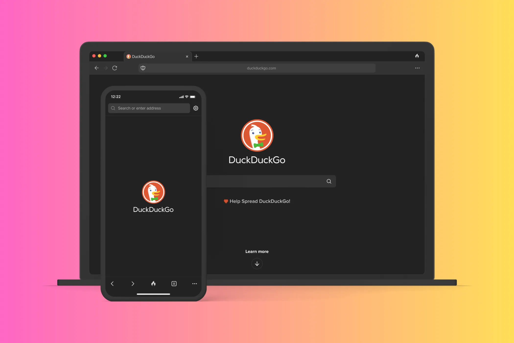 Trang chủ trình duyệt DuckDuckGo trên máy tính và điện thoại